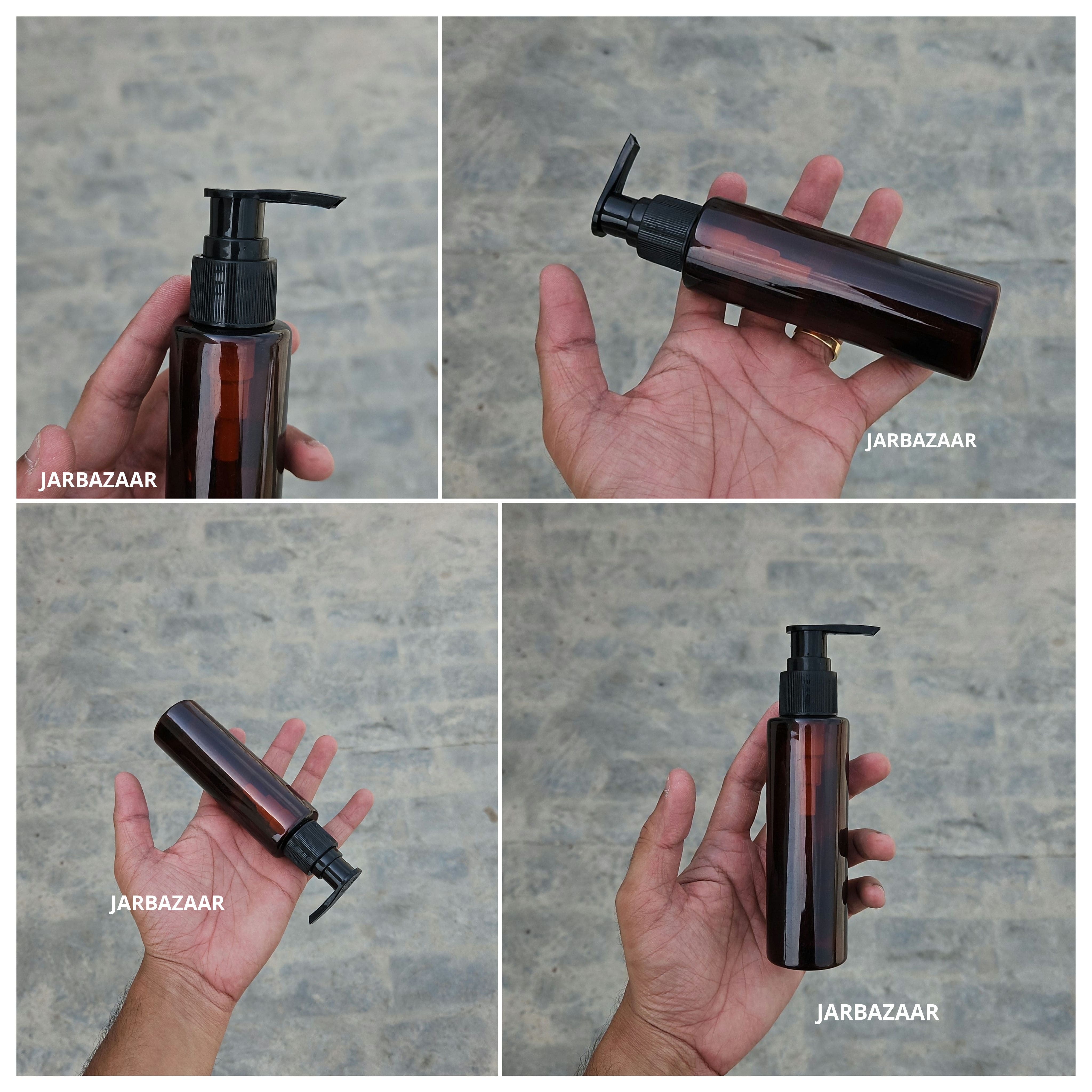 100 ML Sleek Amber Bottle (With Dispenser Pump)