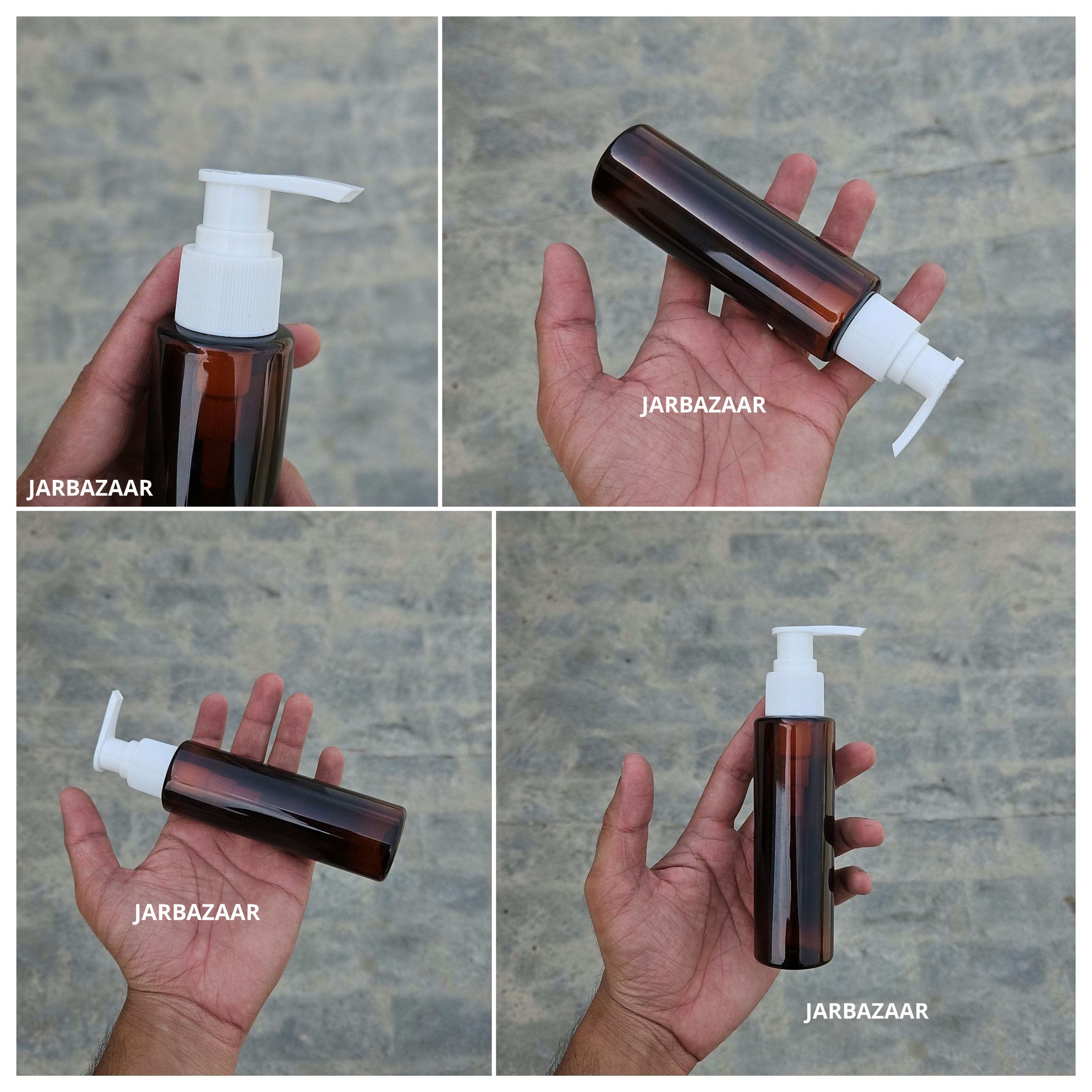 100 ML Sleek Amber Bottle (With Dispenser Pump)