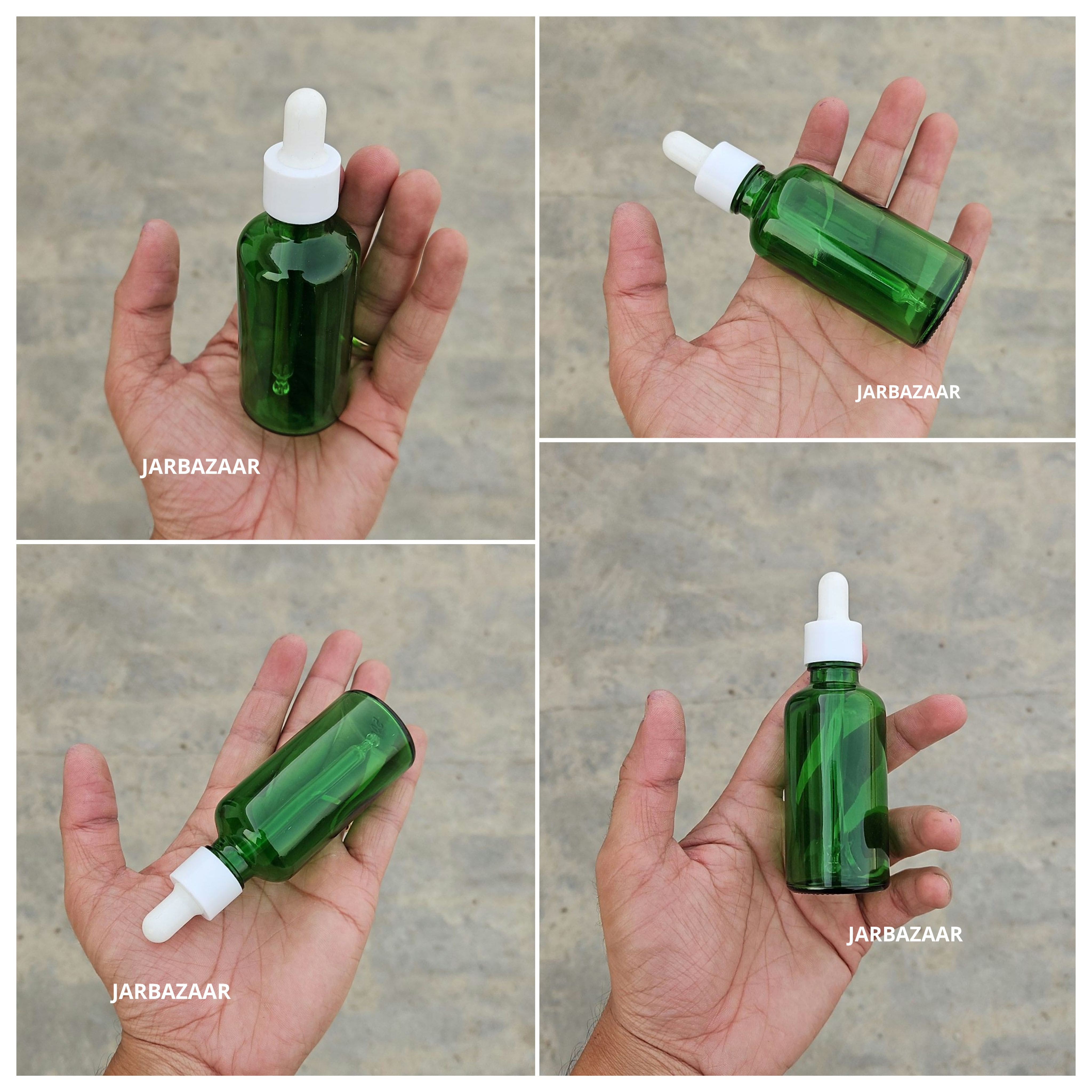 50 ML Green Glass Dropper Bottles