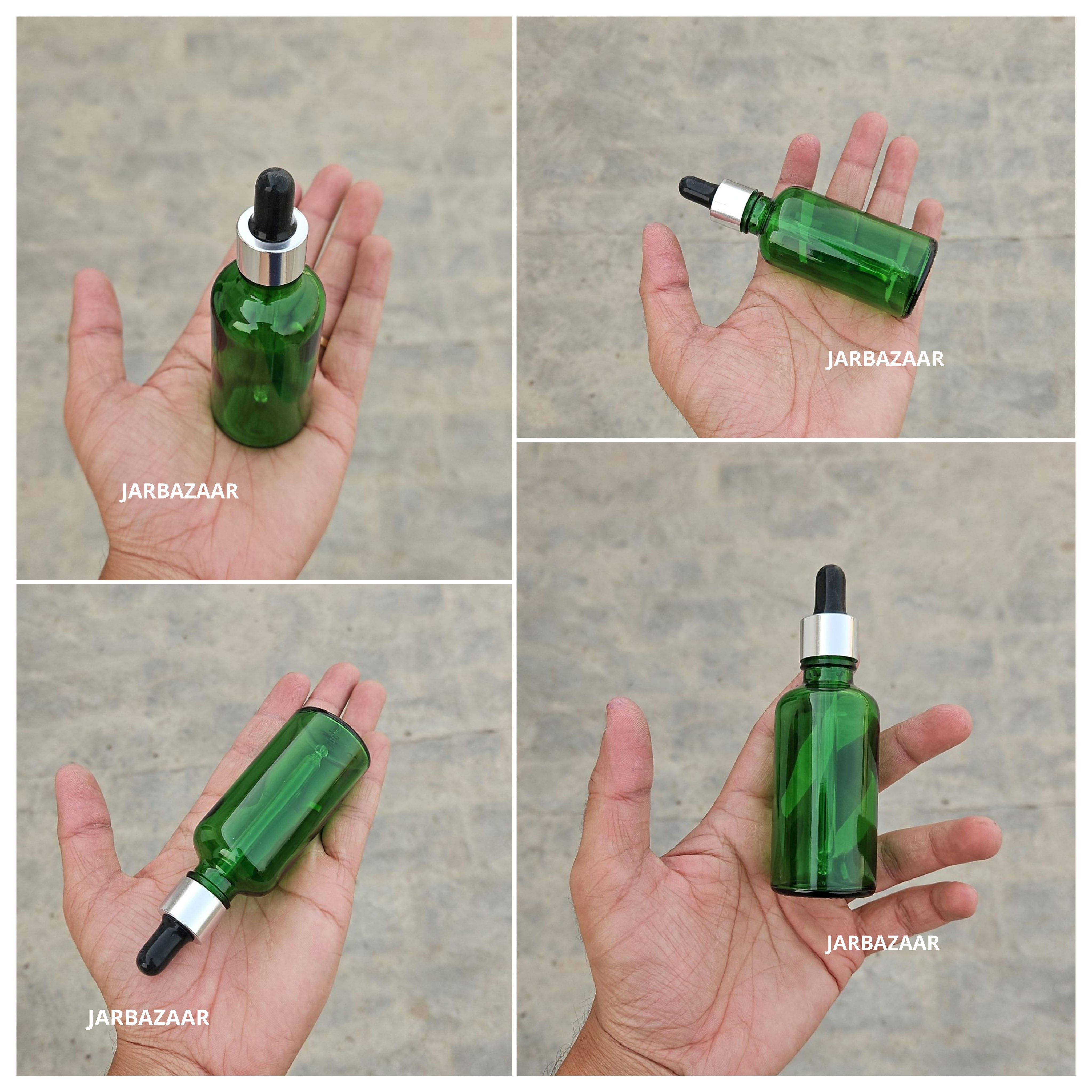 50 ML Green Glass Dropper Bottles