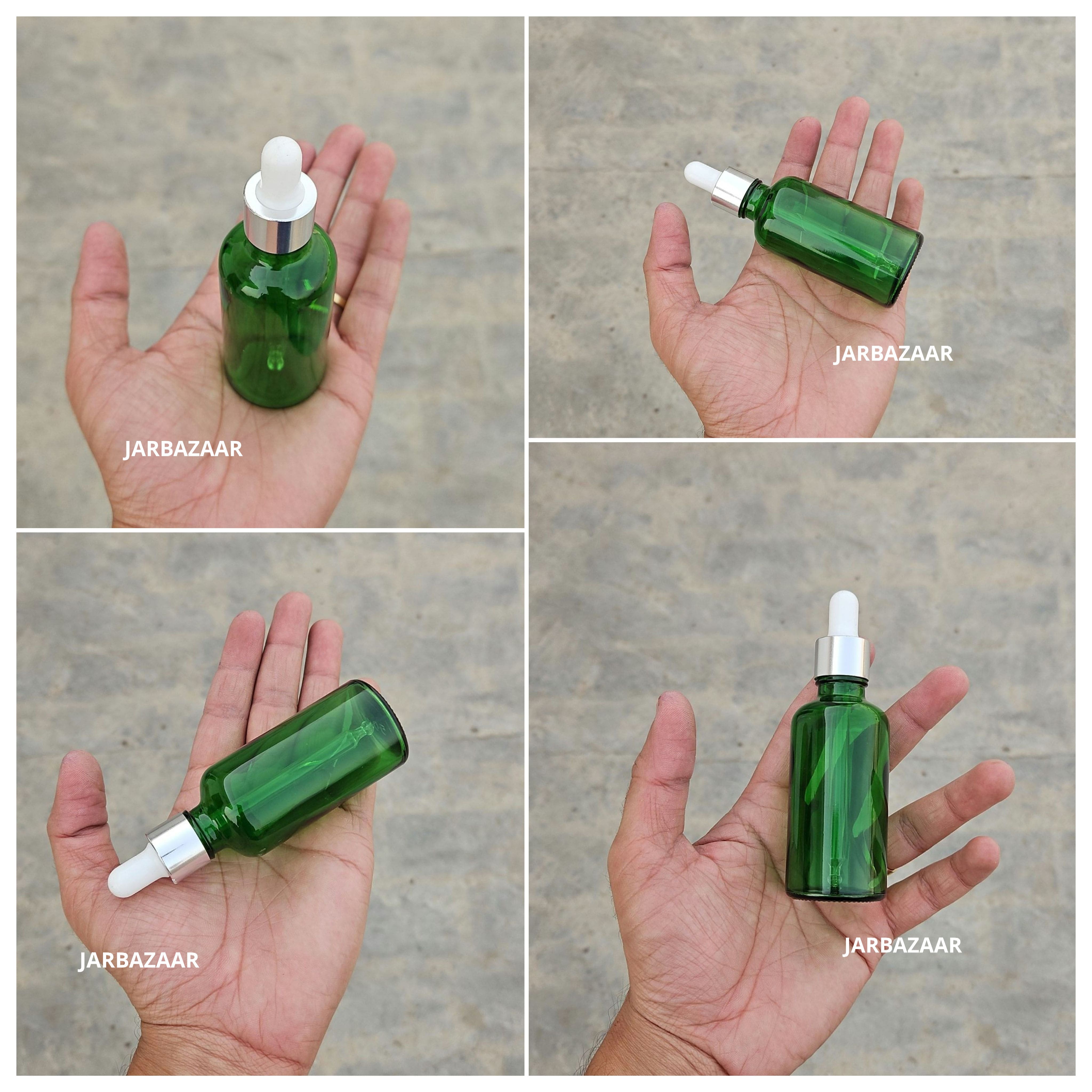 50 ML Green Glass Dropper Bottles