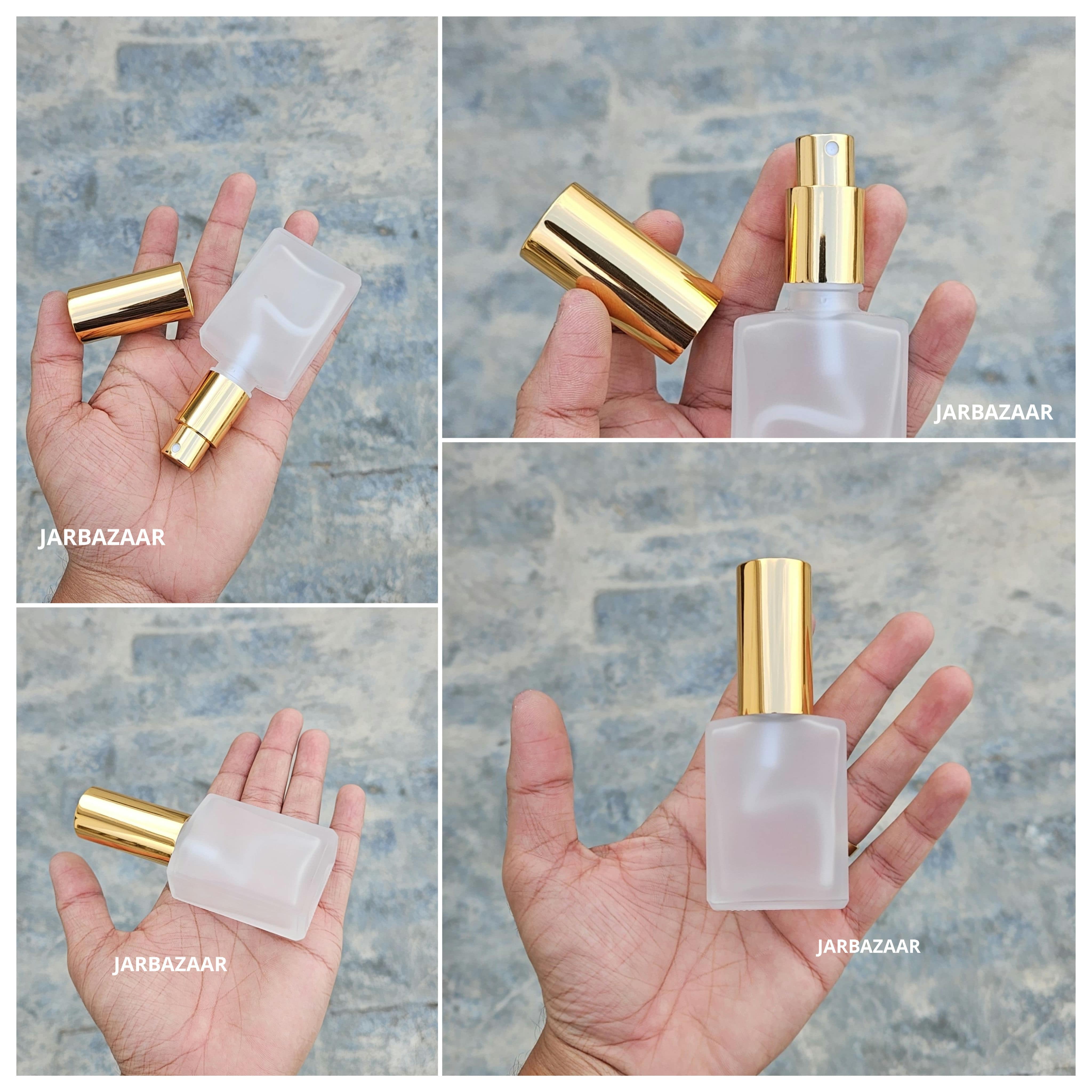 30 ML Clear Frosted Rectangular Glass Spray Bottle