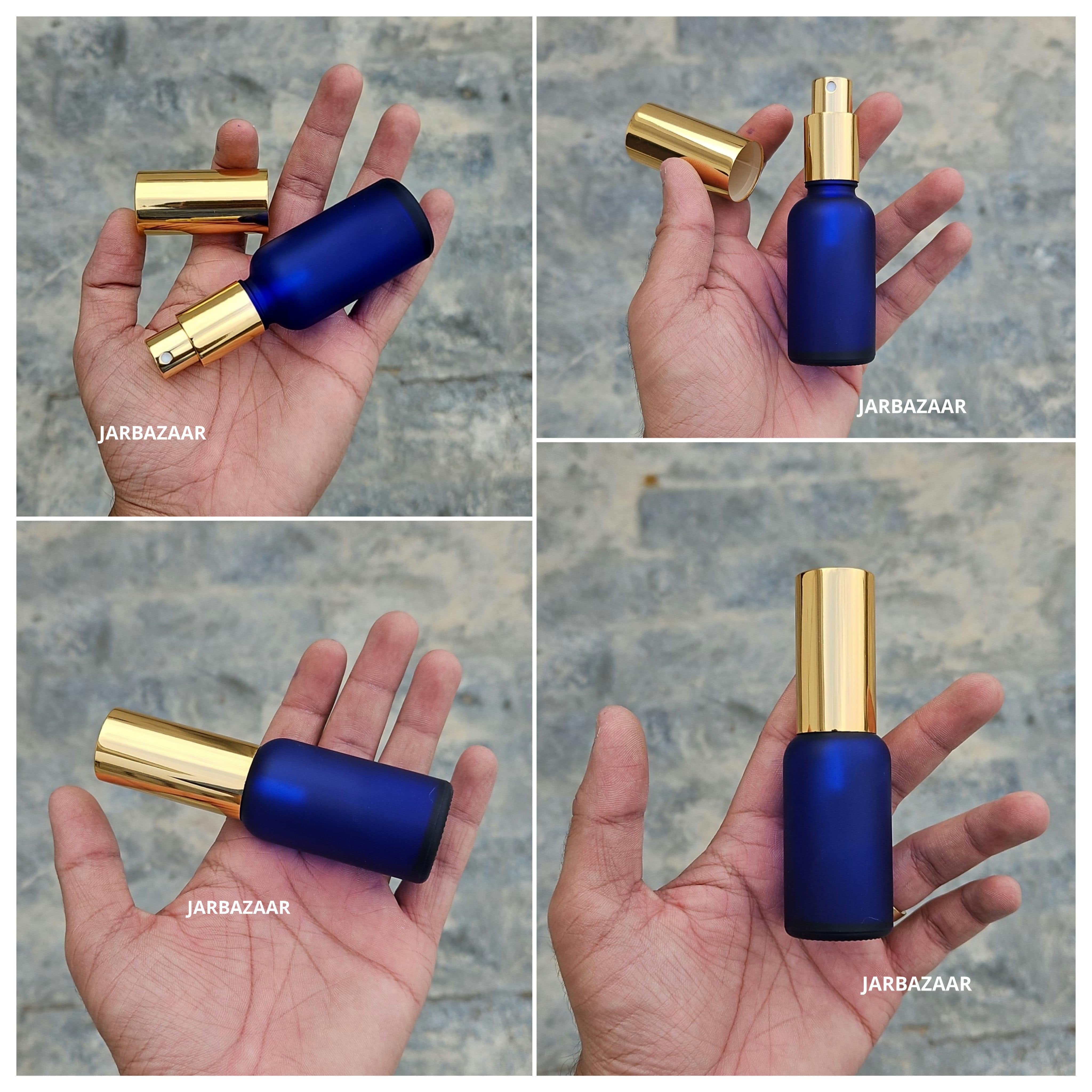 30 ML Blue Frosted Glass Perfume Bottle