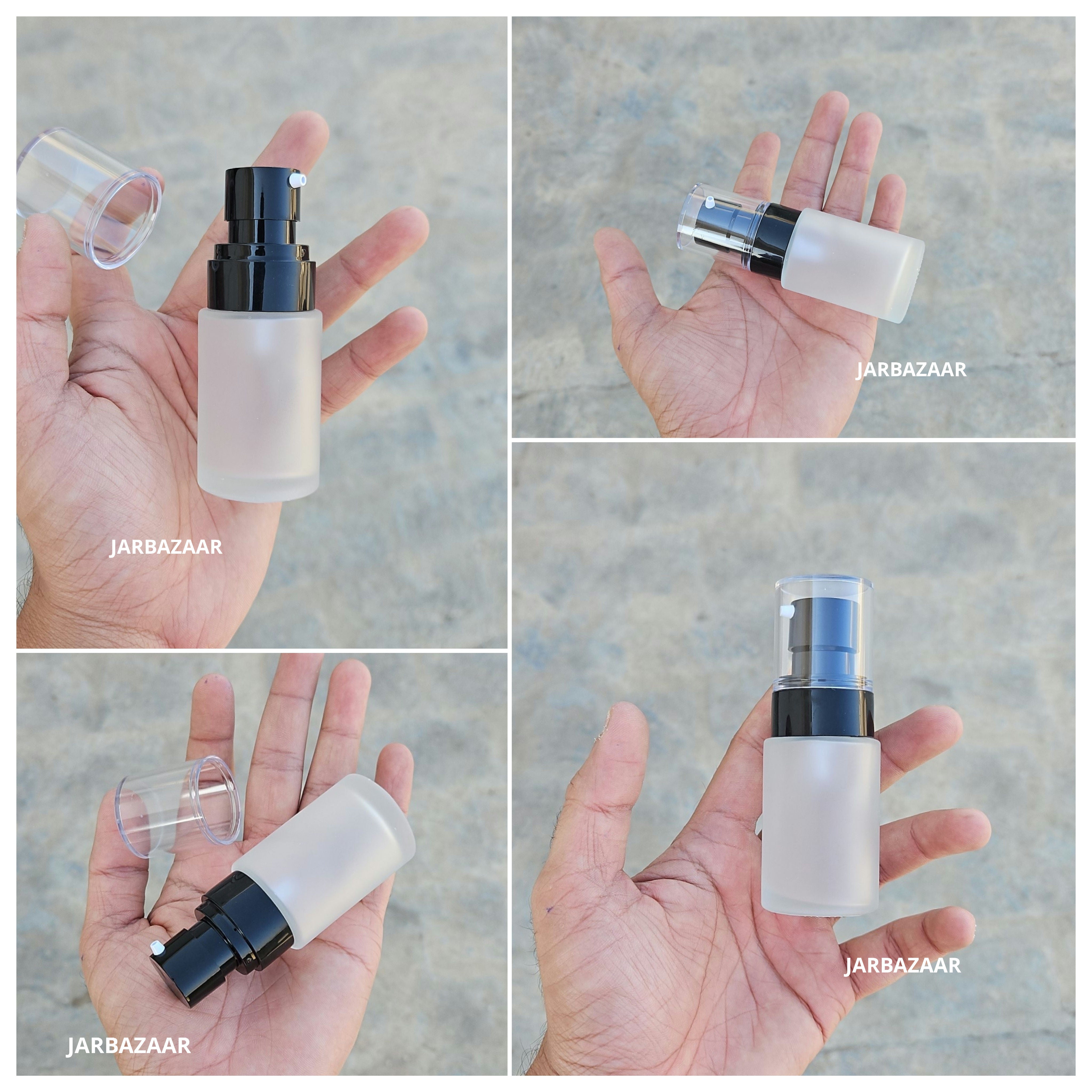 30 ML Clear Frosted Flat Shoulder Glass Bottle (NHR SERUM PUMP)