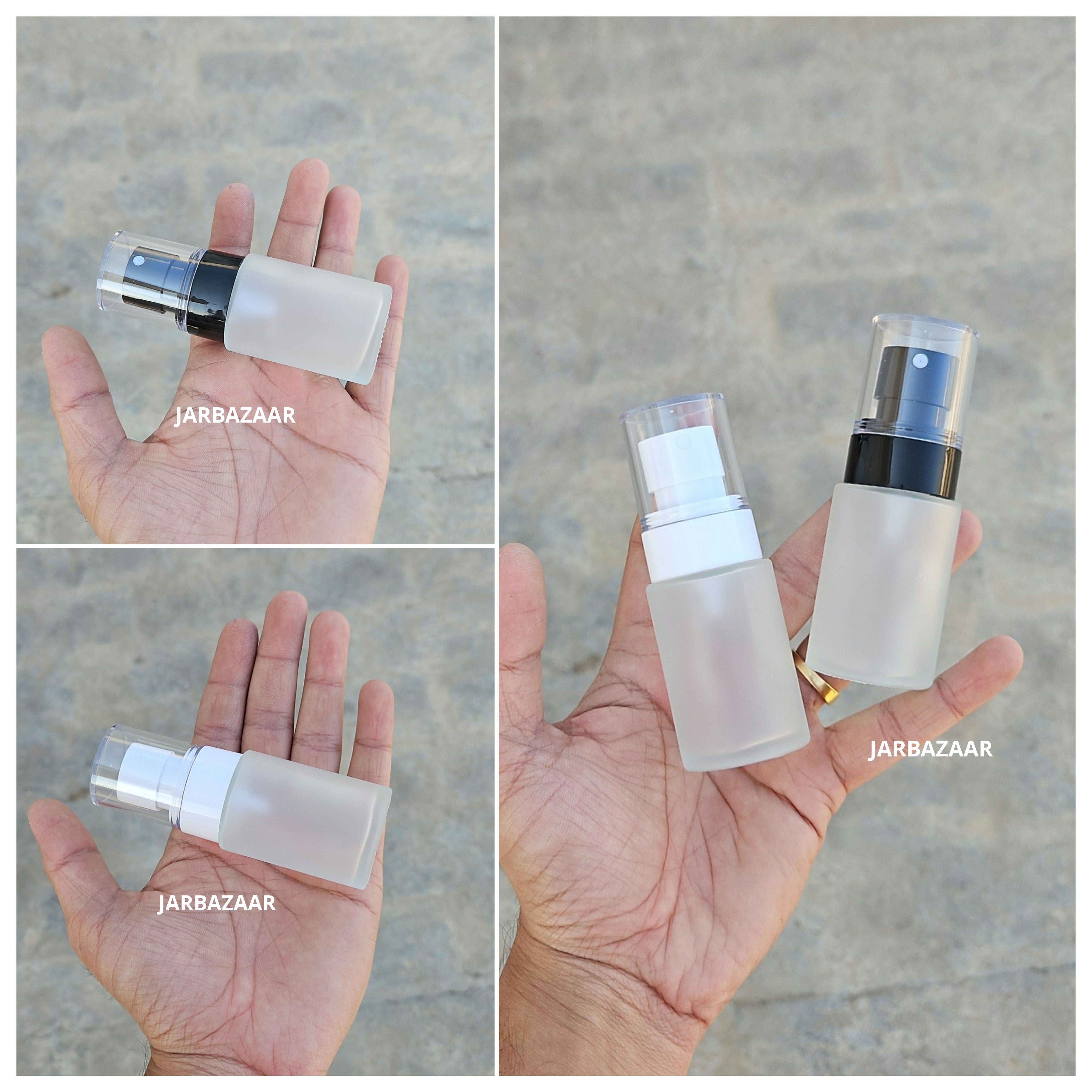 30 ML Clear Frosted Flat Shoulder Glass Bottle (NHR SPRAY PUMP)