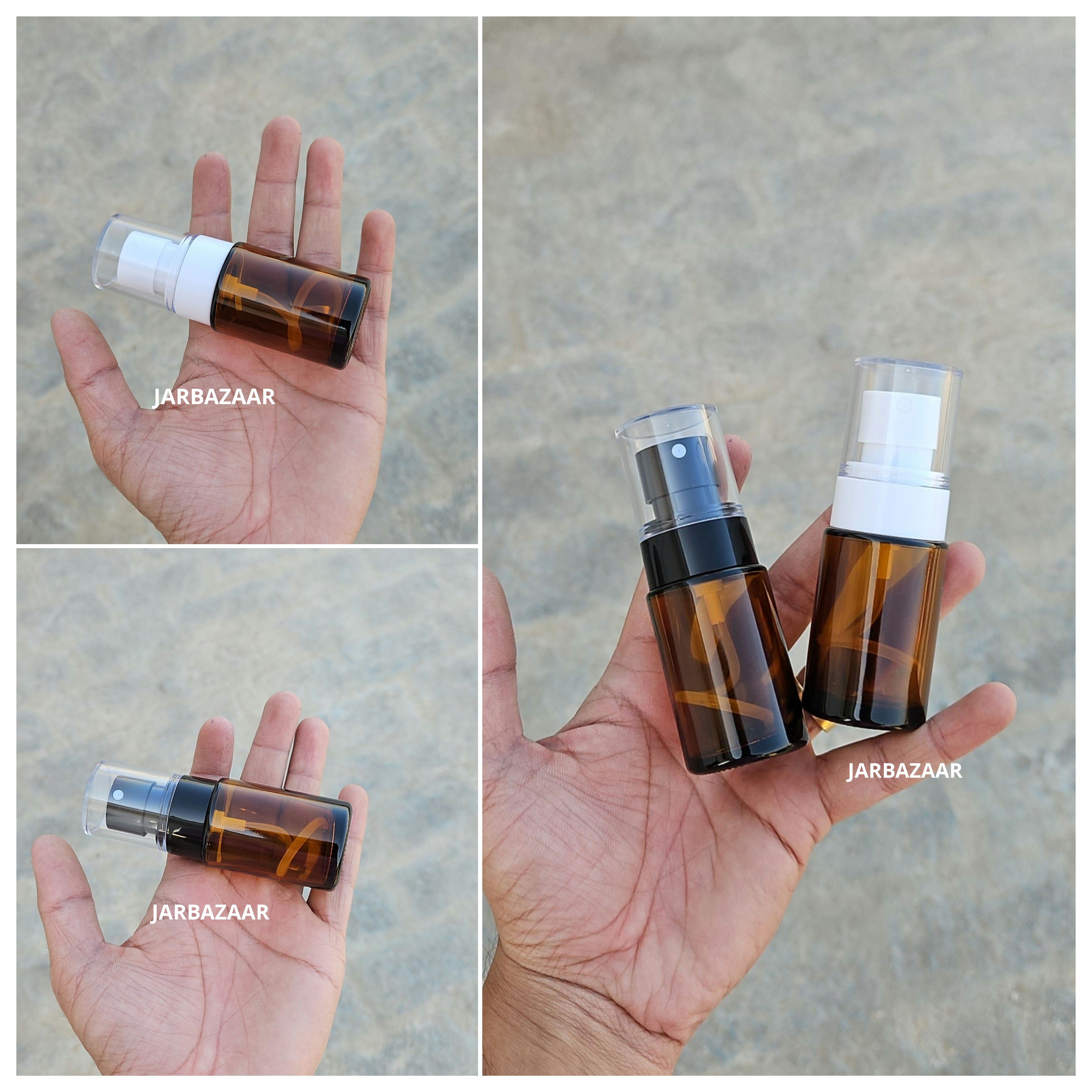 30 ML Amber Flat Shoulder Glass Bottle (NHR SPRAY PUMP)