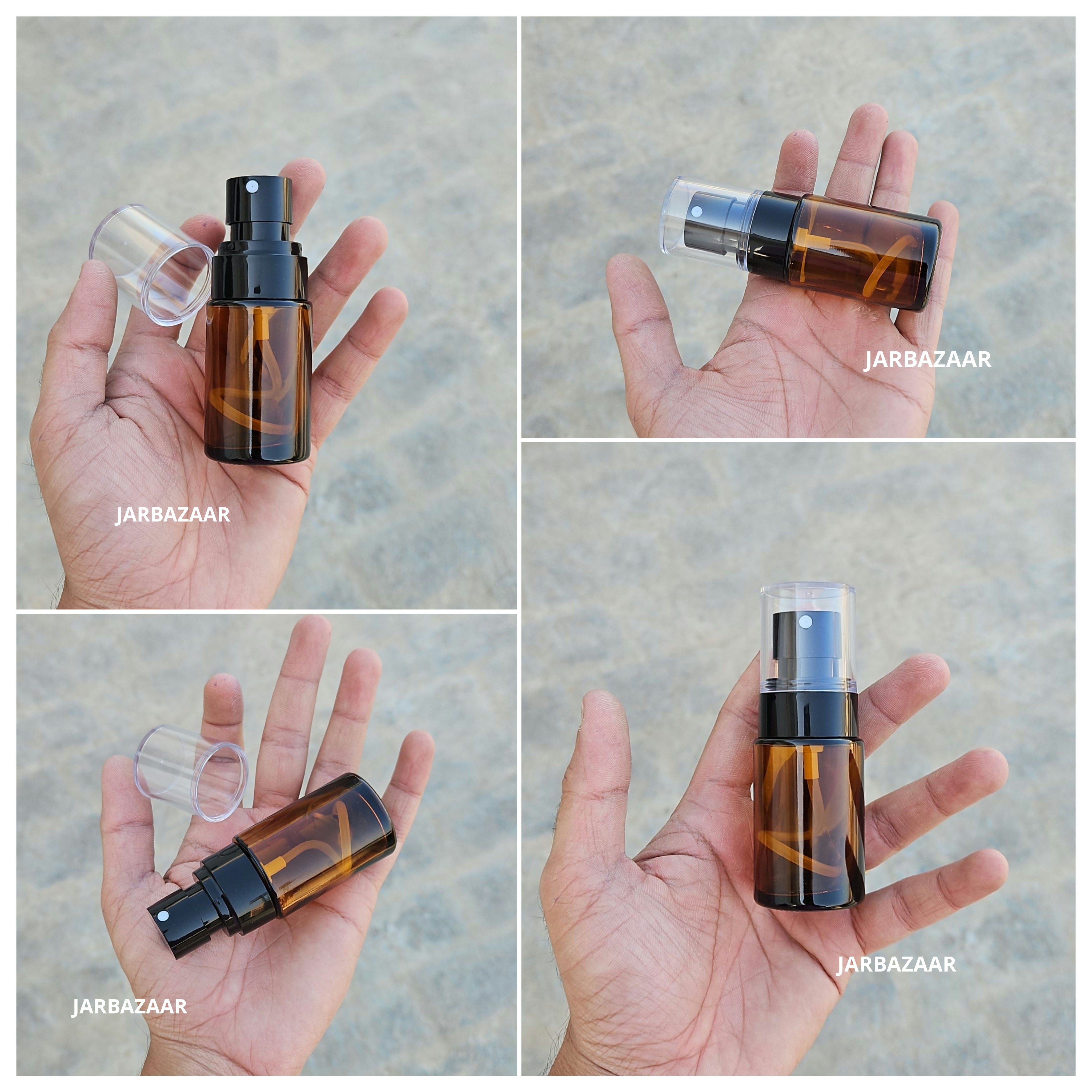 30 ML Amber Flat Shoulder Glass Bottle (NHR SPRAY PUMP)