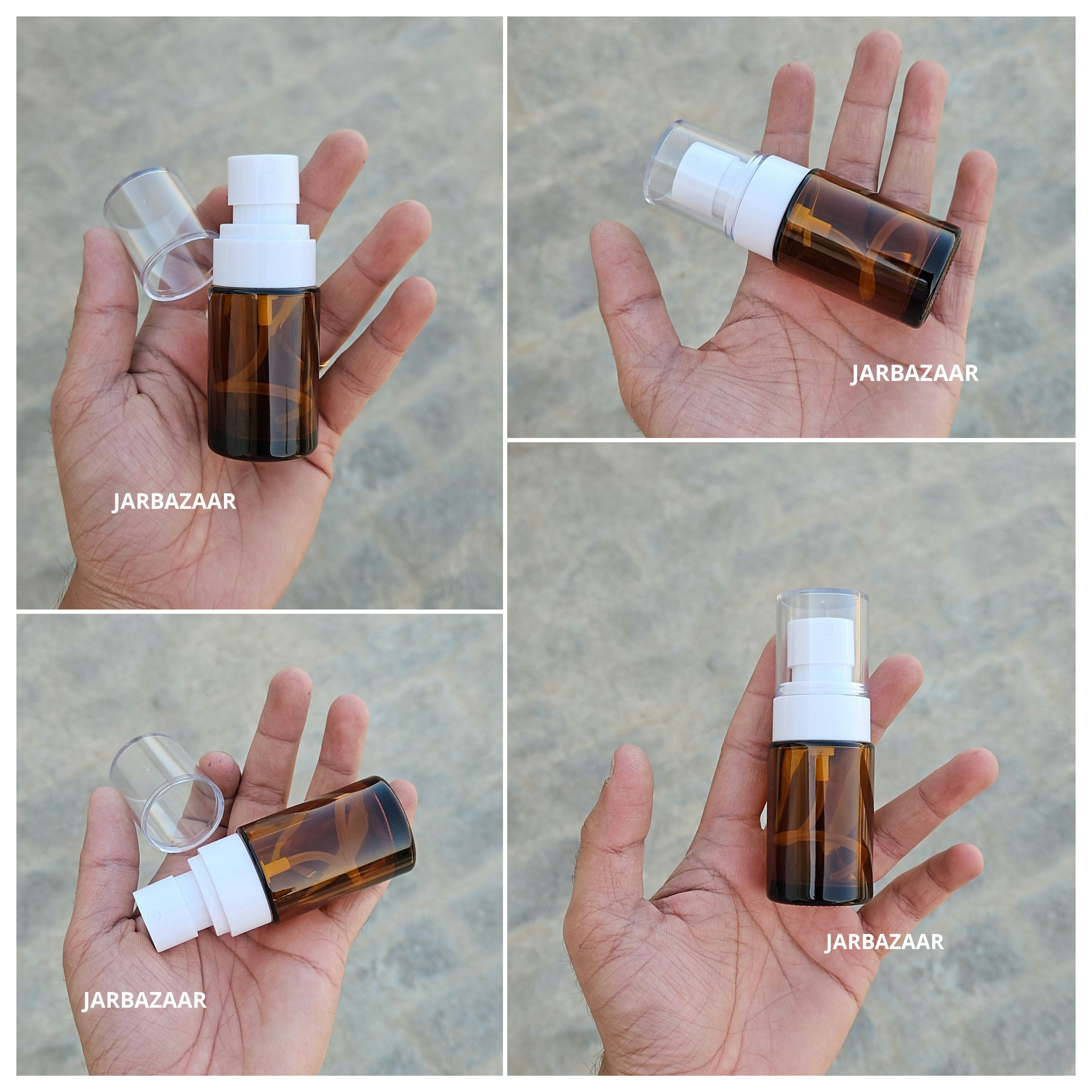 30 ML Amber Flat Shoulder Glass Bottle (NHR SPRAY PUMP)