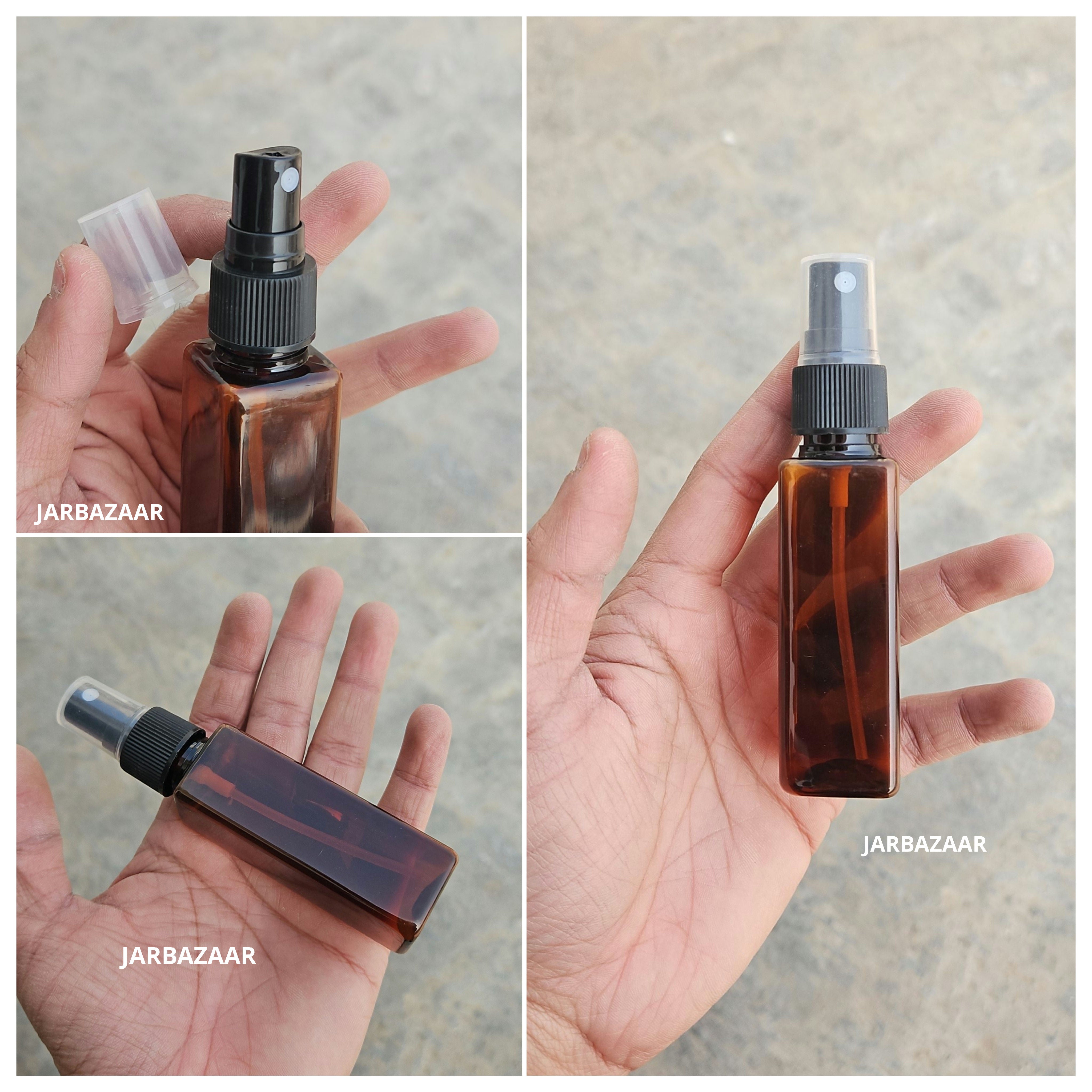 50 ML Square Amber Pet Spray Bottle