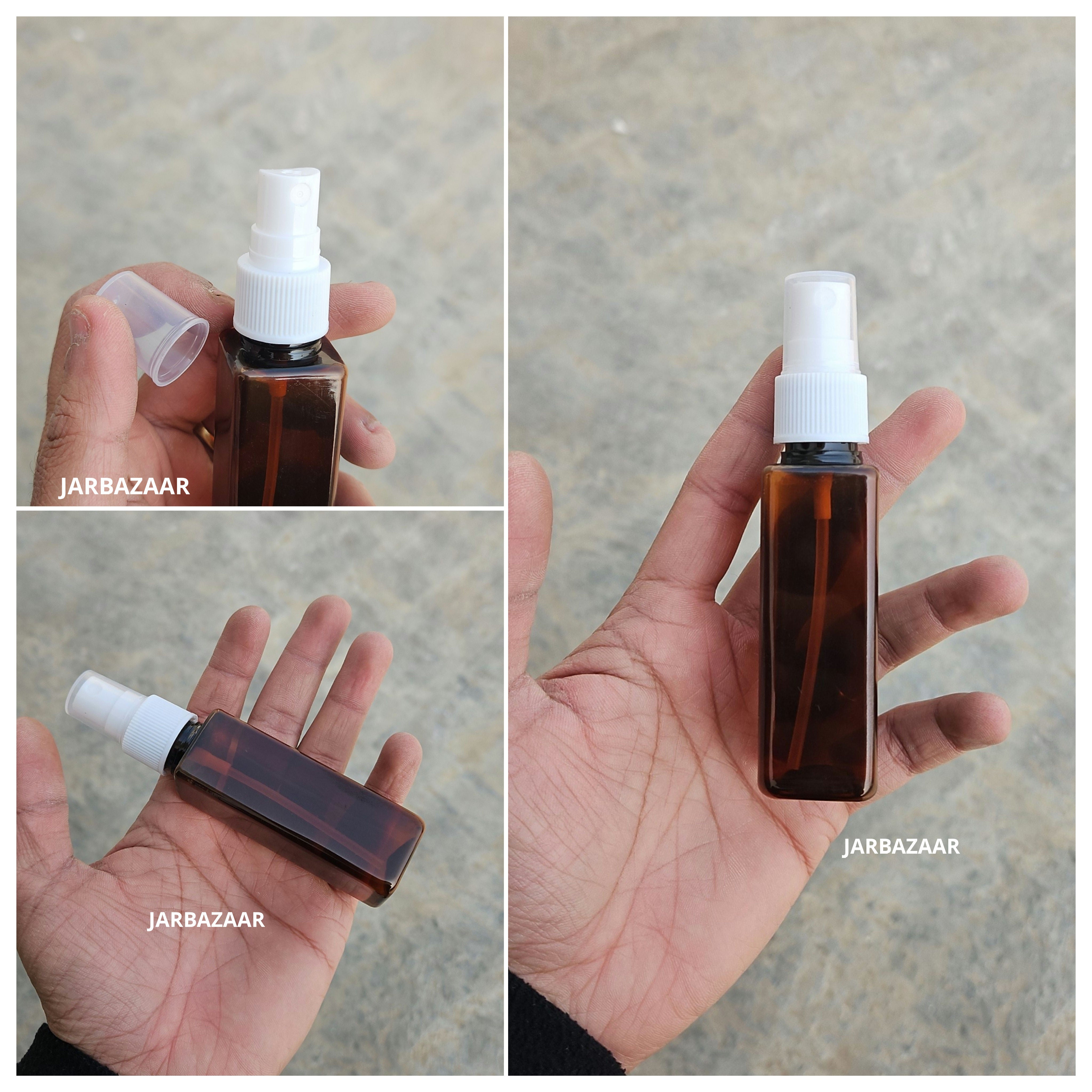 50 ML Square Amber Pet Spray Bottle