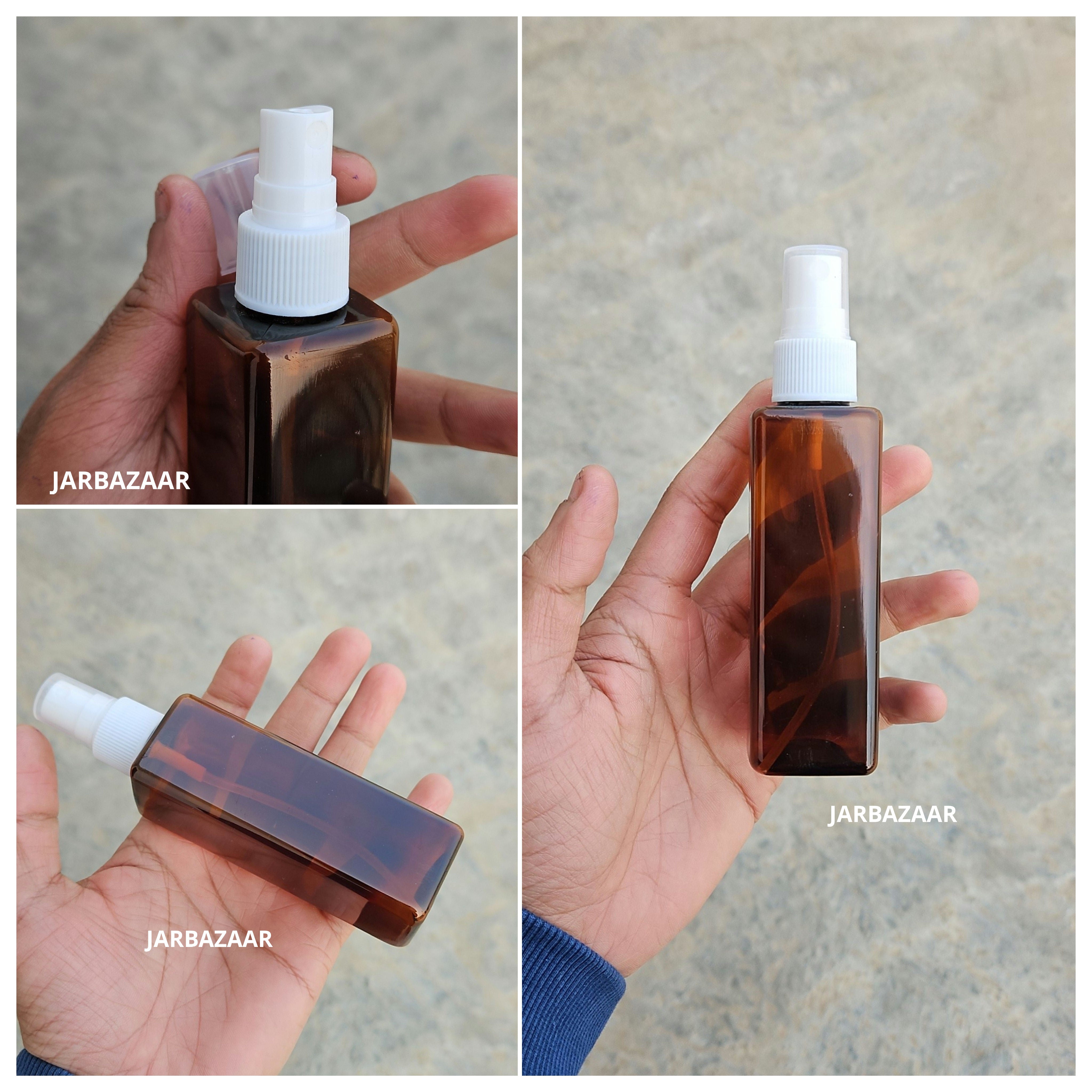 100 ML Square Amber Pet Spray Bottle