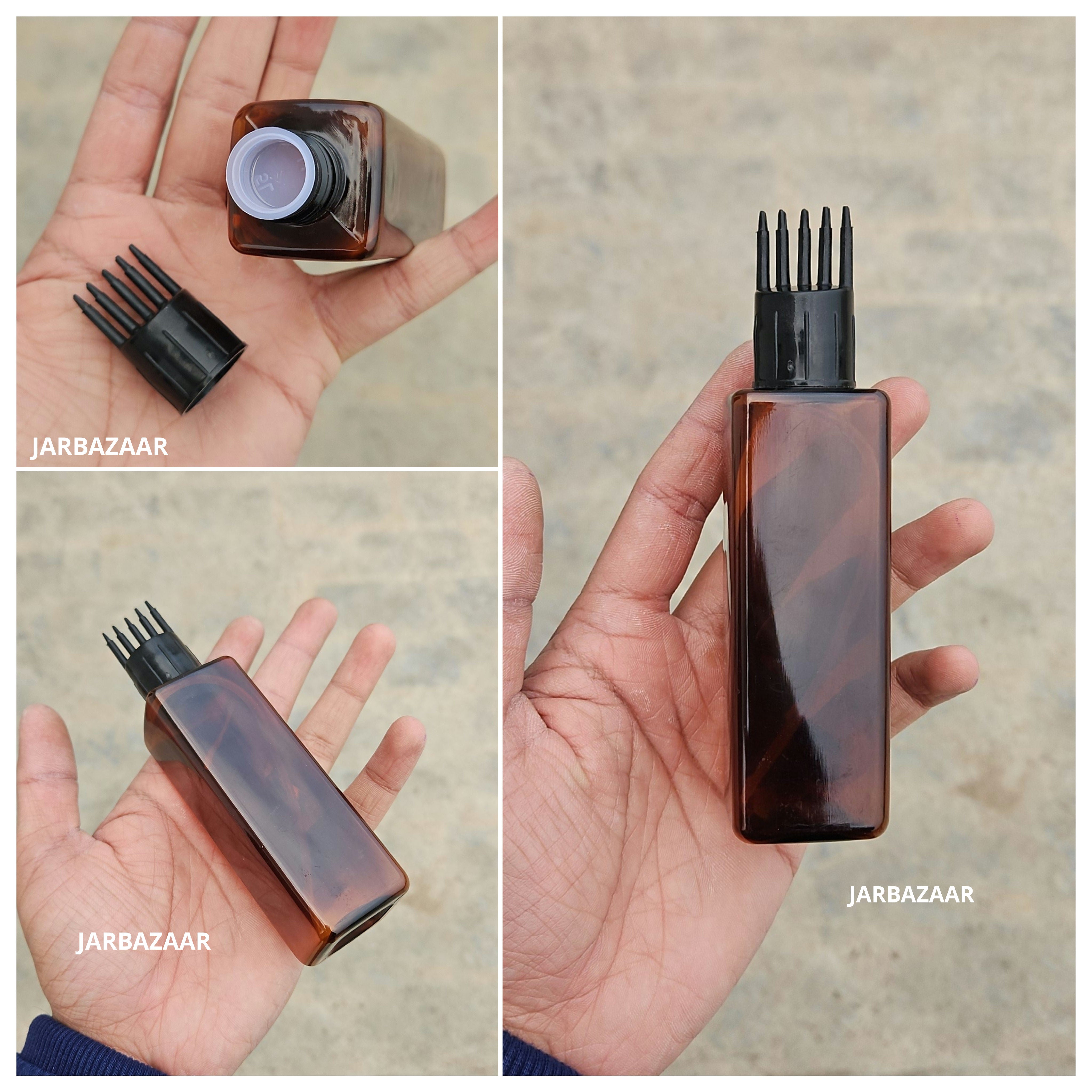 100 ML Square Amber Pet Bottle (With Comb Cap)