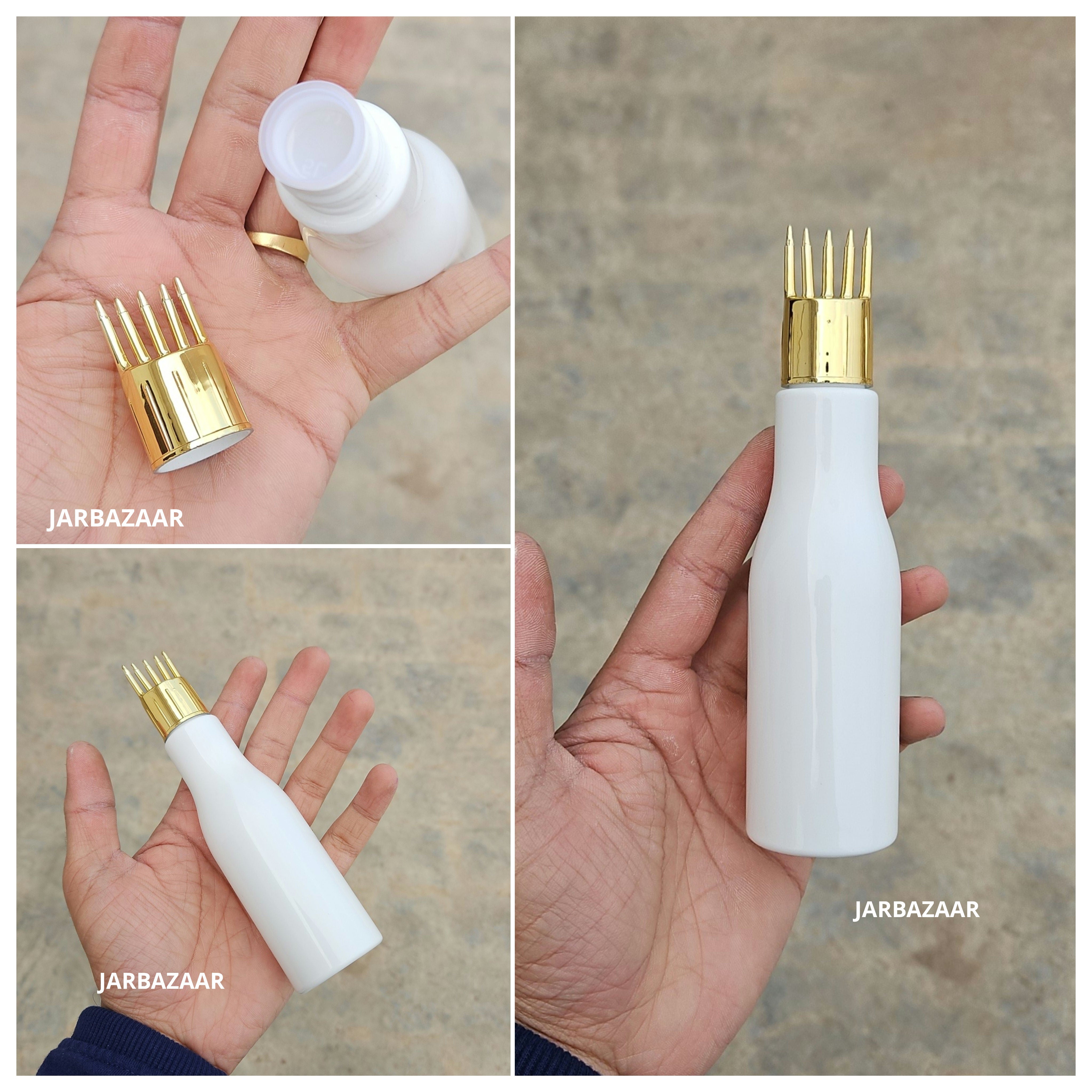 100 ML Asta White Pet Bottle (With Golden Comb Cap)