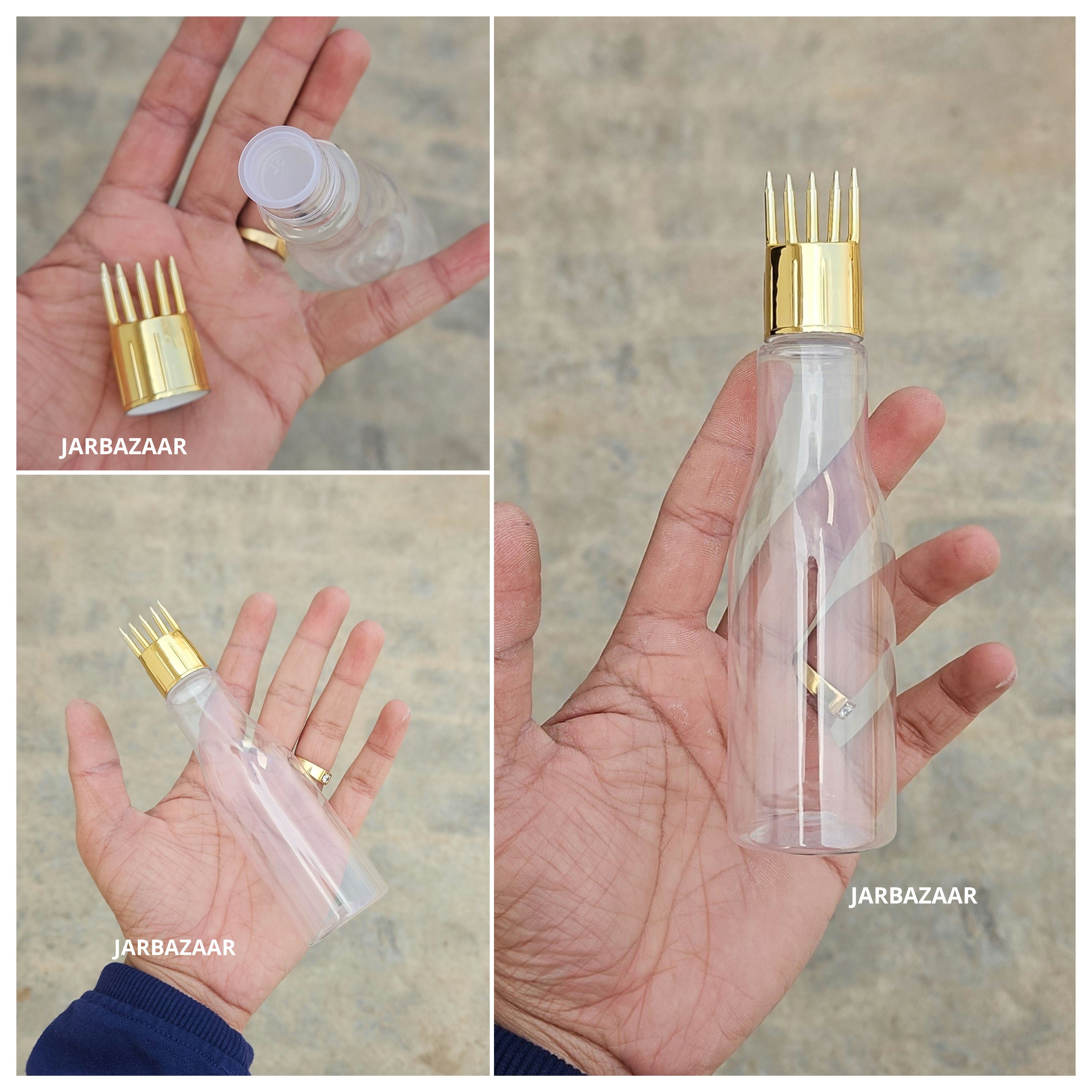 100 ML Asta Transparent Pet Bottle (With Golden Comb Cap)