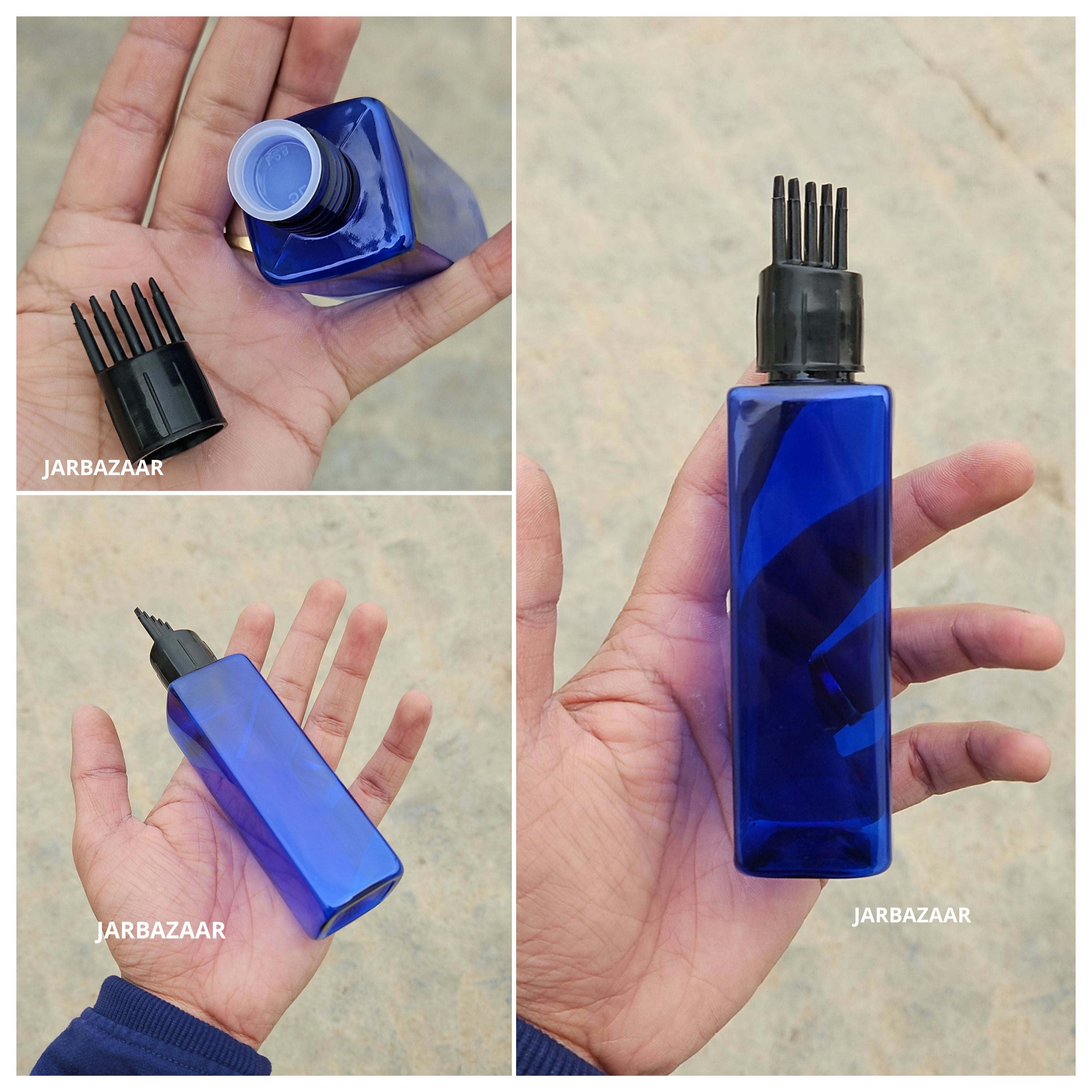 100 ML Square Blue Pet Bottle (With Comb Cap)