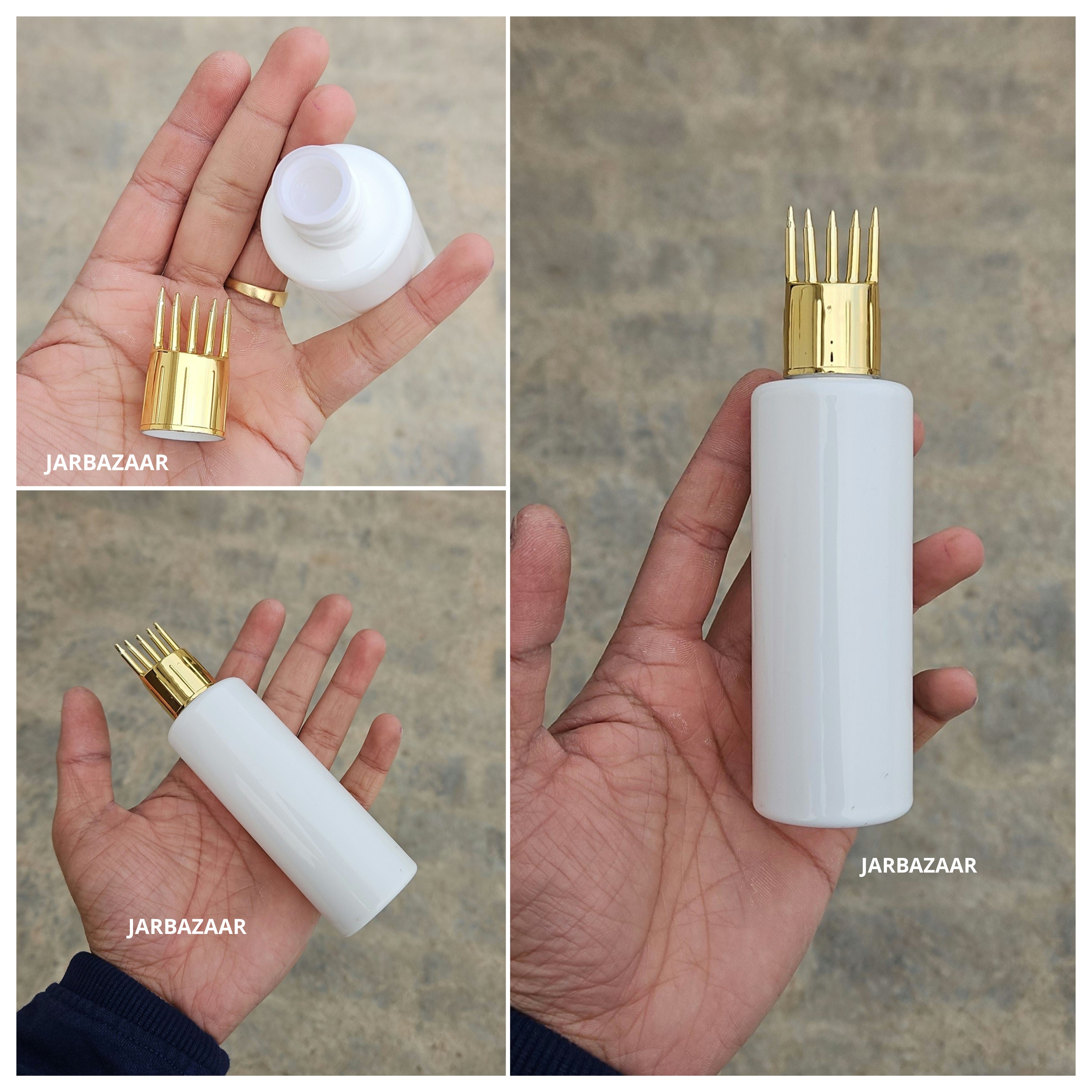100 ML GLI White Pet Bottle (With Golden Comb Cap)