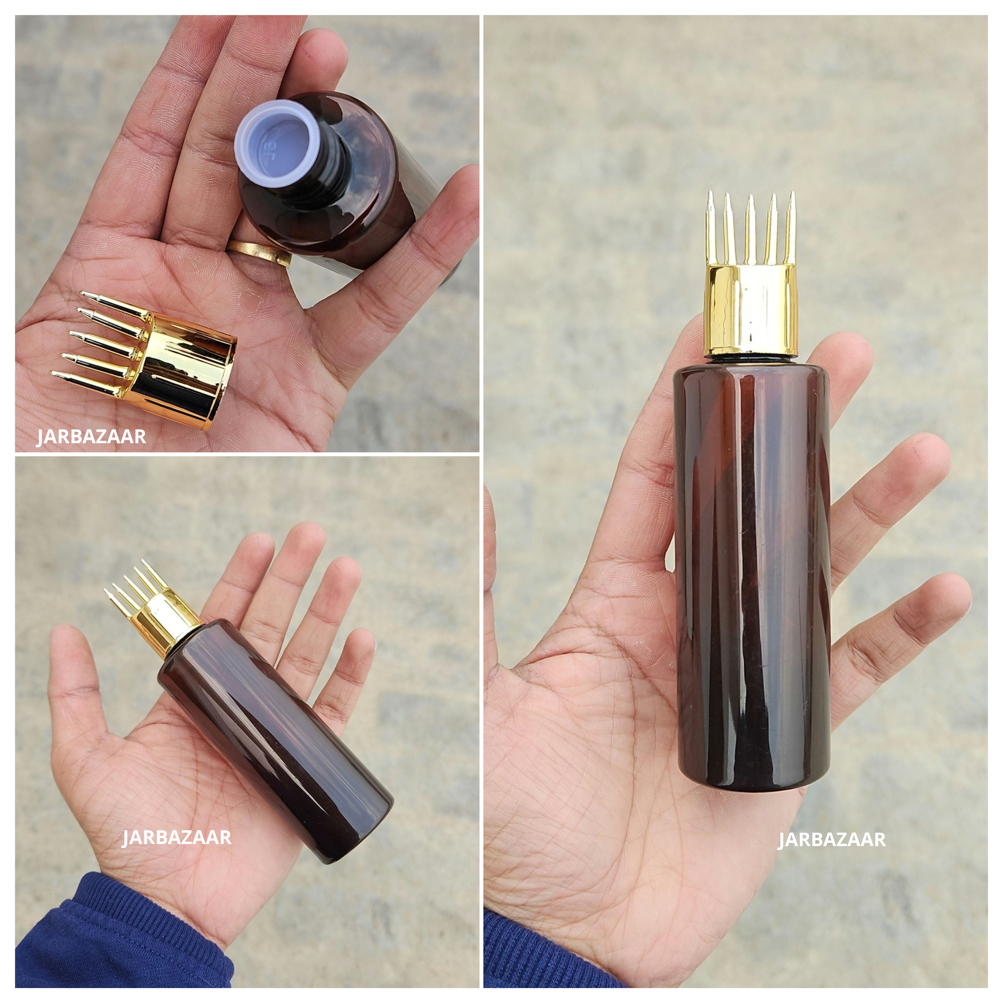 100 ML GLI Amber Pet Bottle (With Golden Comb Cap)