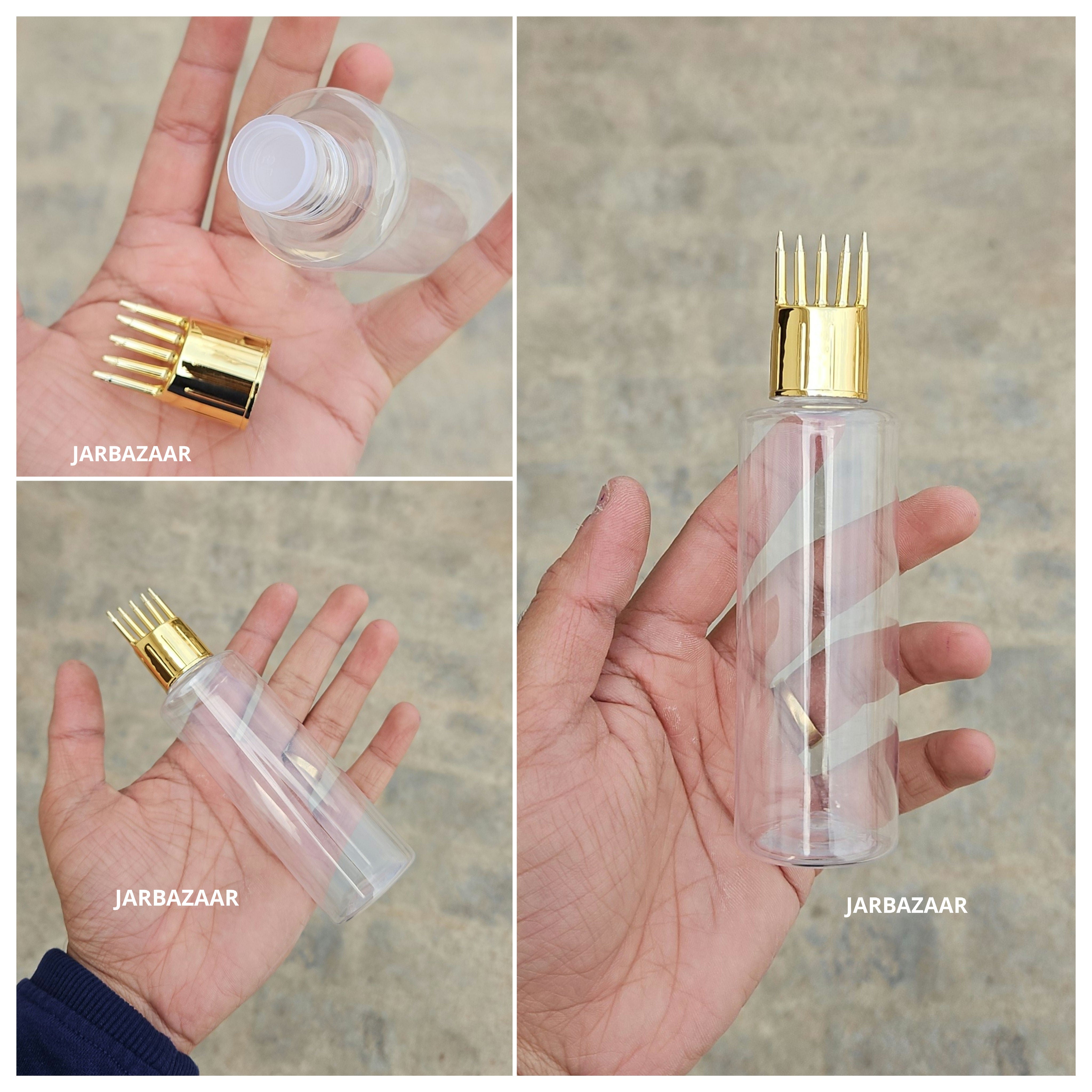 100 ML GLI Transparent Pet Bottle (With Golden Comb Cap)