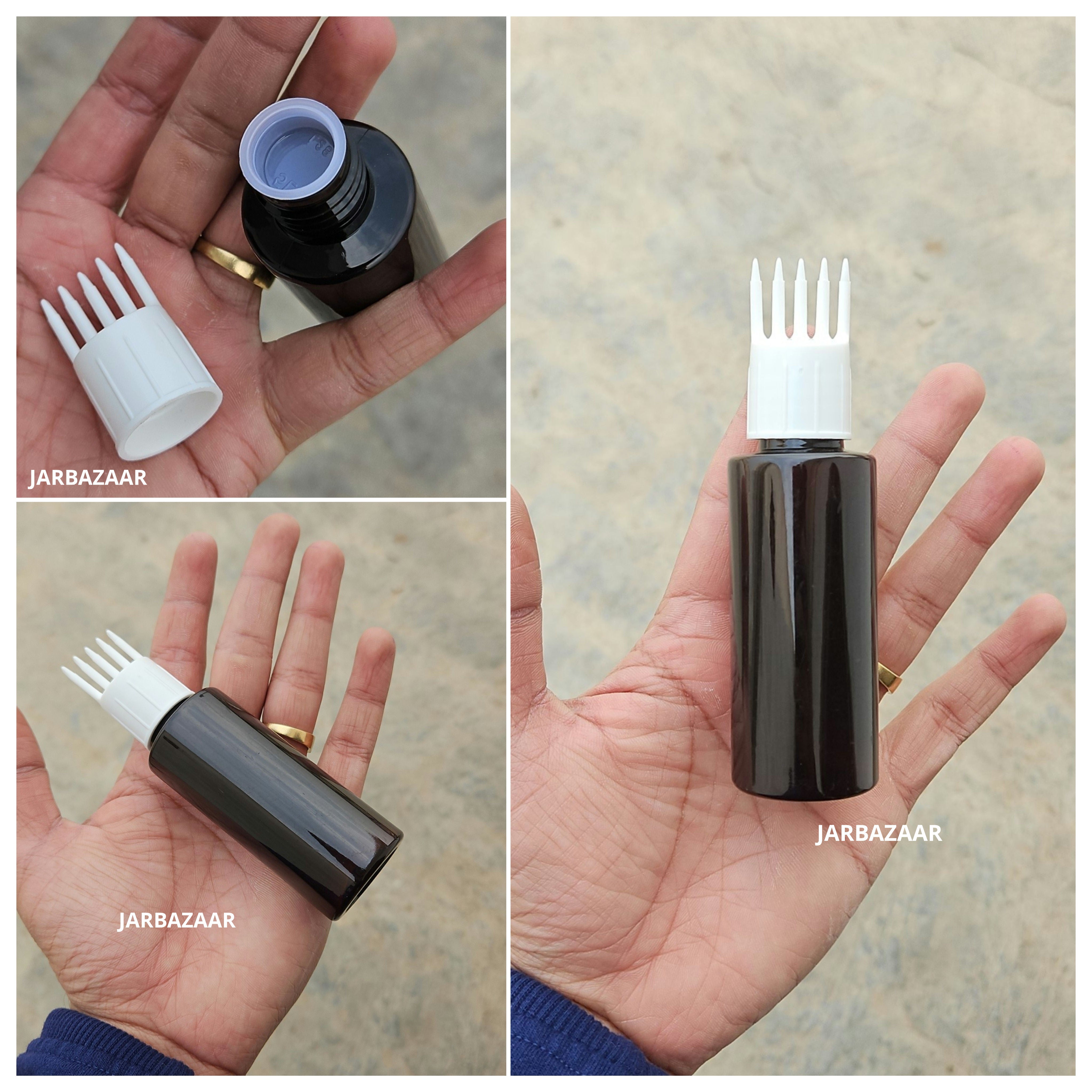 50 ML GLI Amber Pet Bottle (With Comb Cap)