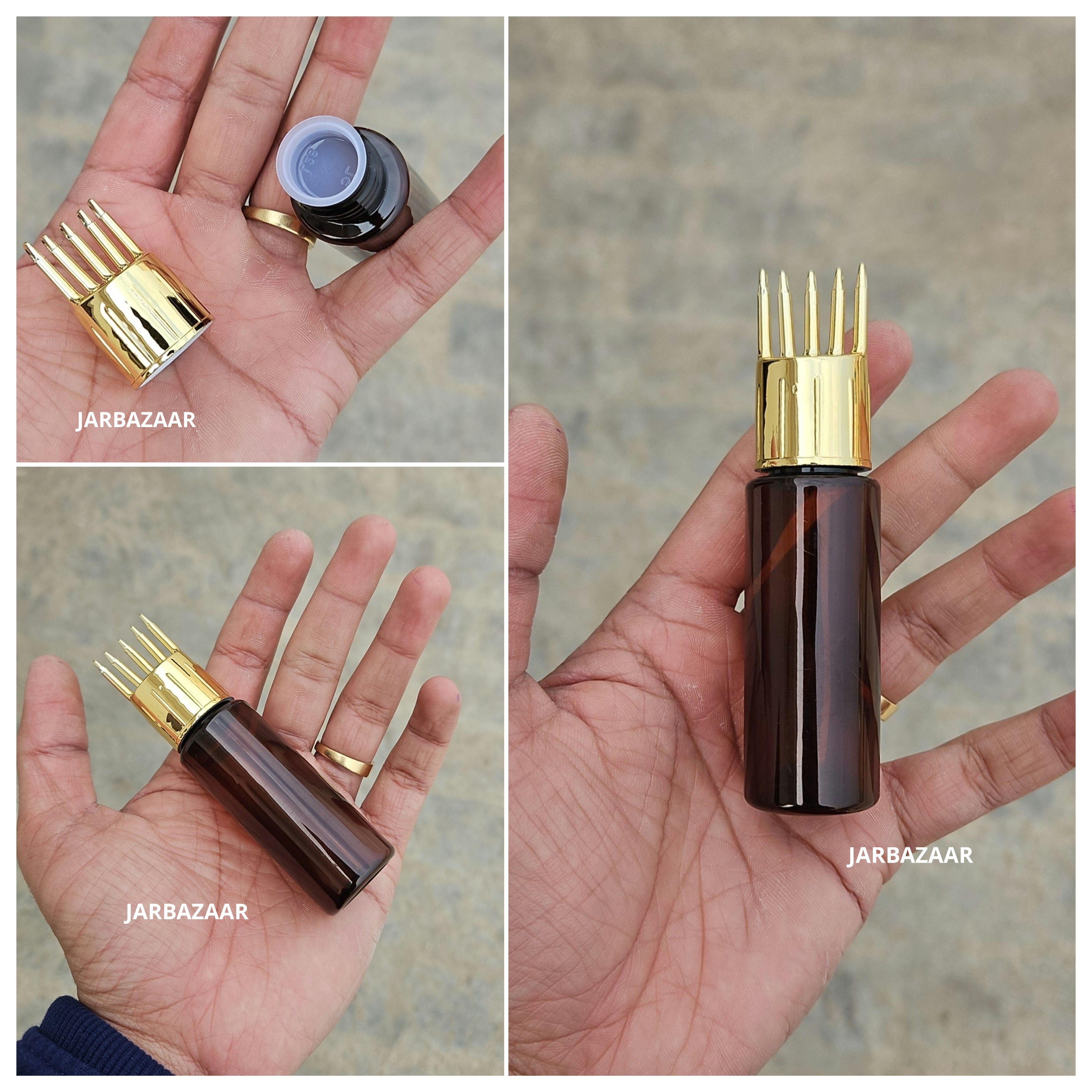 30 ML Amber Pet Bottle (With Golden Comb Cap)