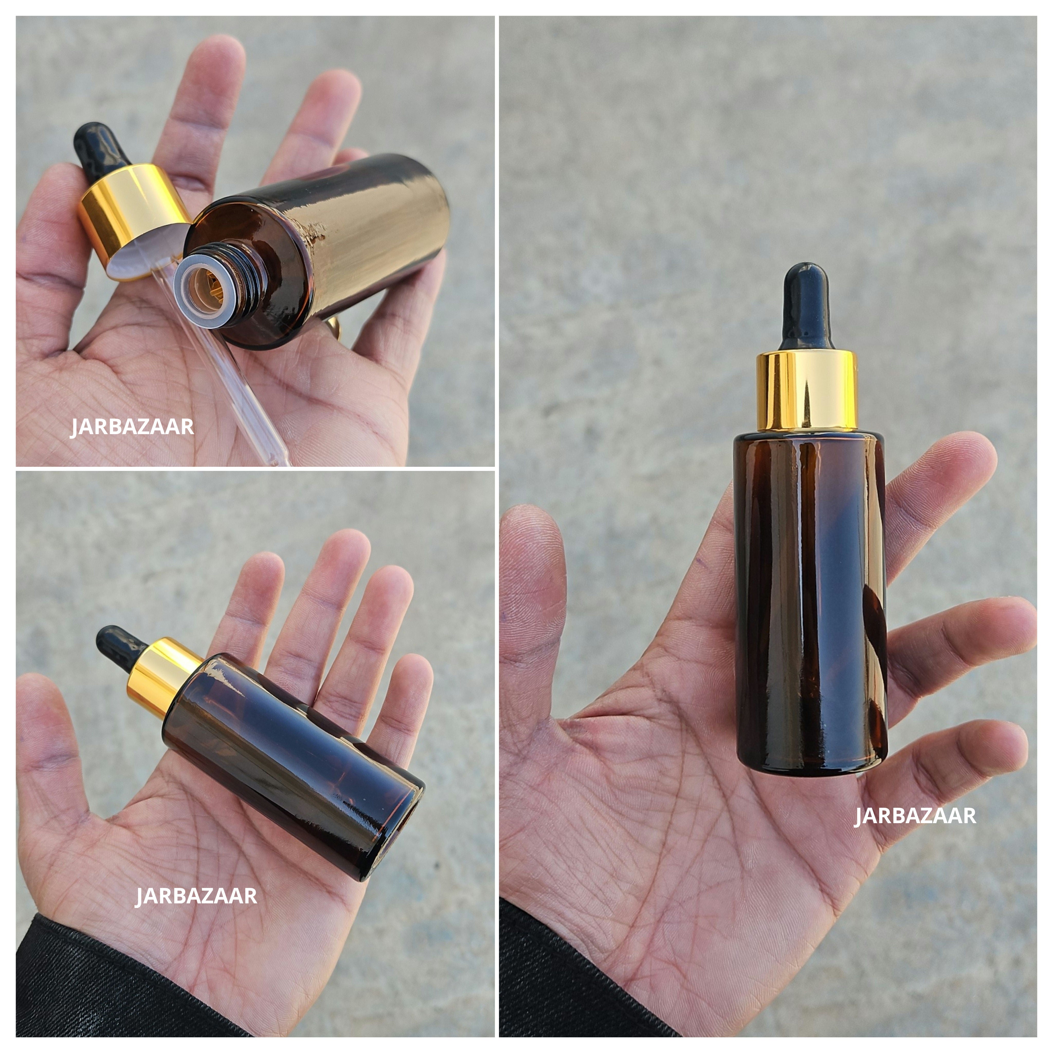 50 ML Amber - Flat Shoulder Dropper Bottle