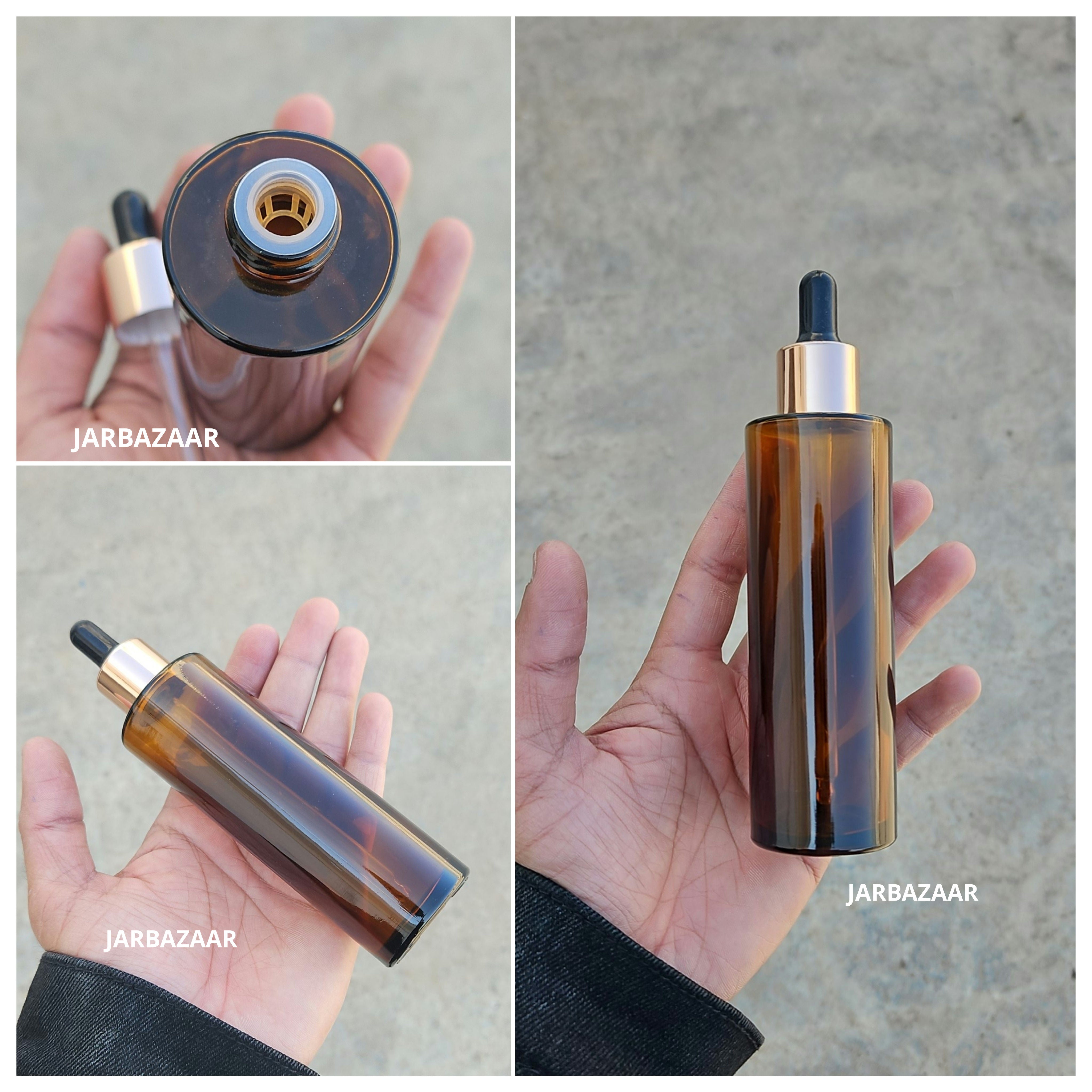 100 ML Amber - Flat Shoulder Dropper Bottle