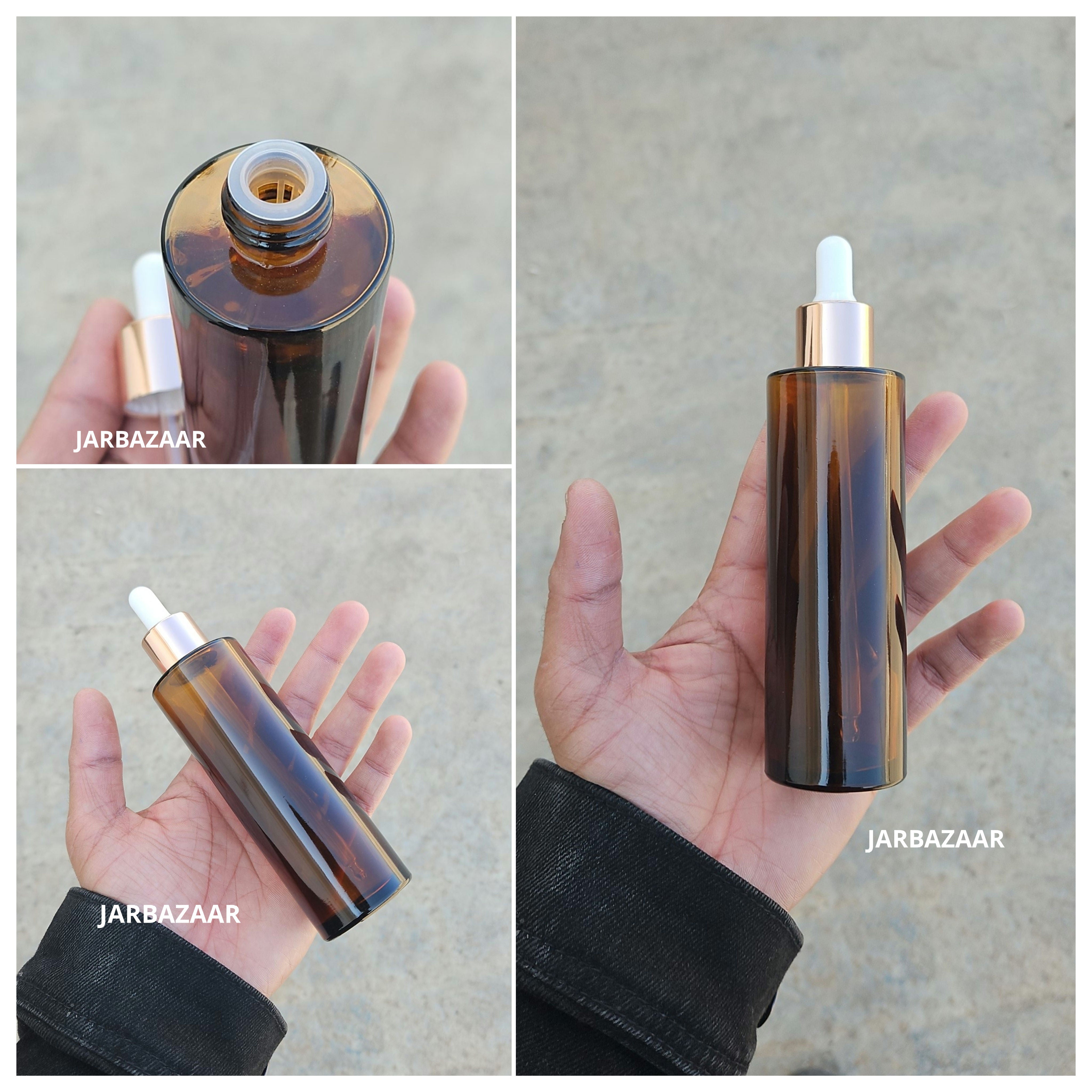 100 ML Amber - Flat Shoulder Dropper Bottle