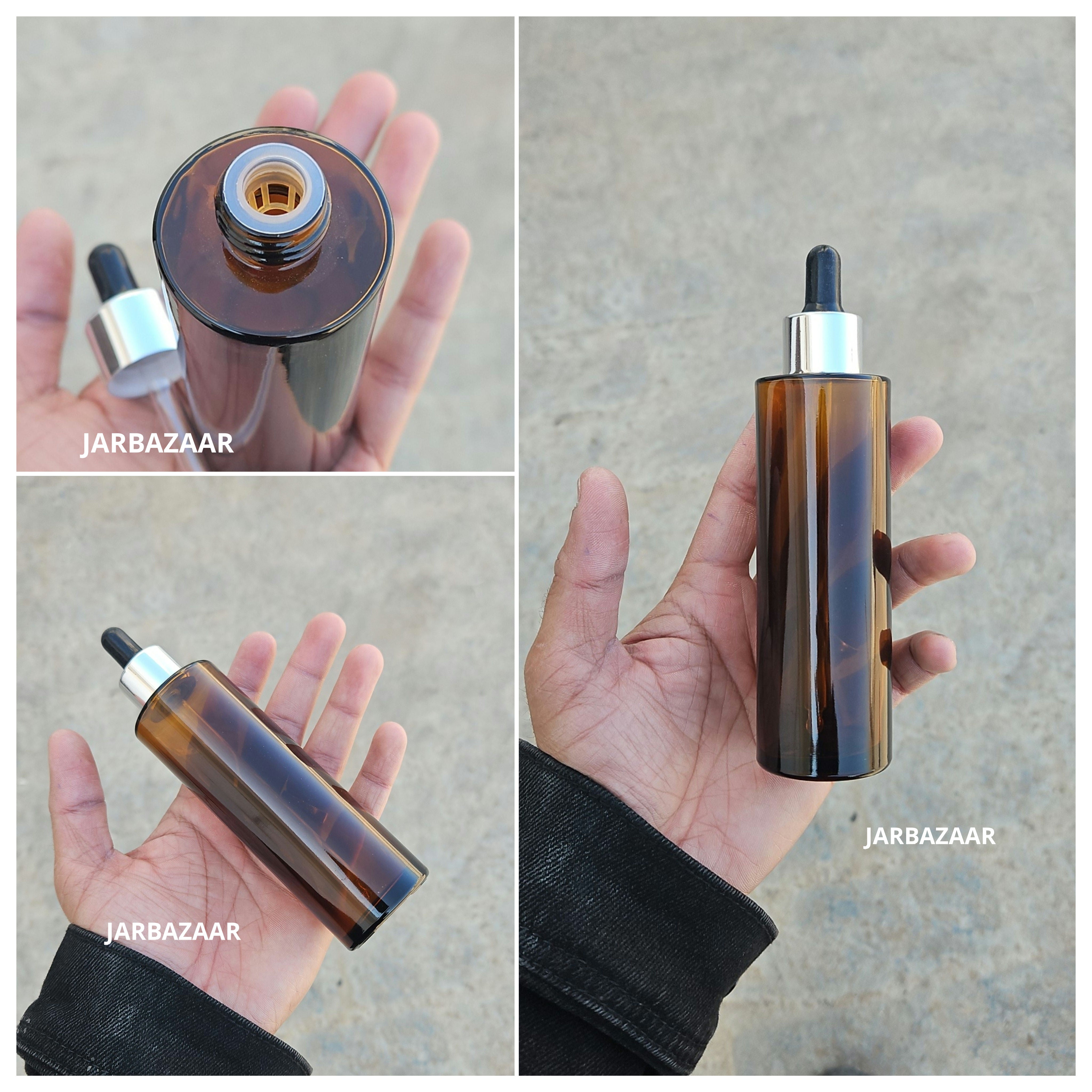 100 ML Amber - Flat Shoulder Dropper Bottle