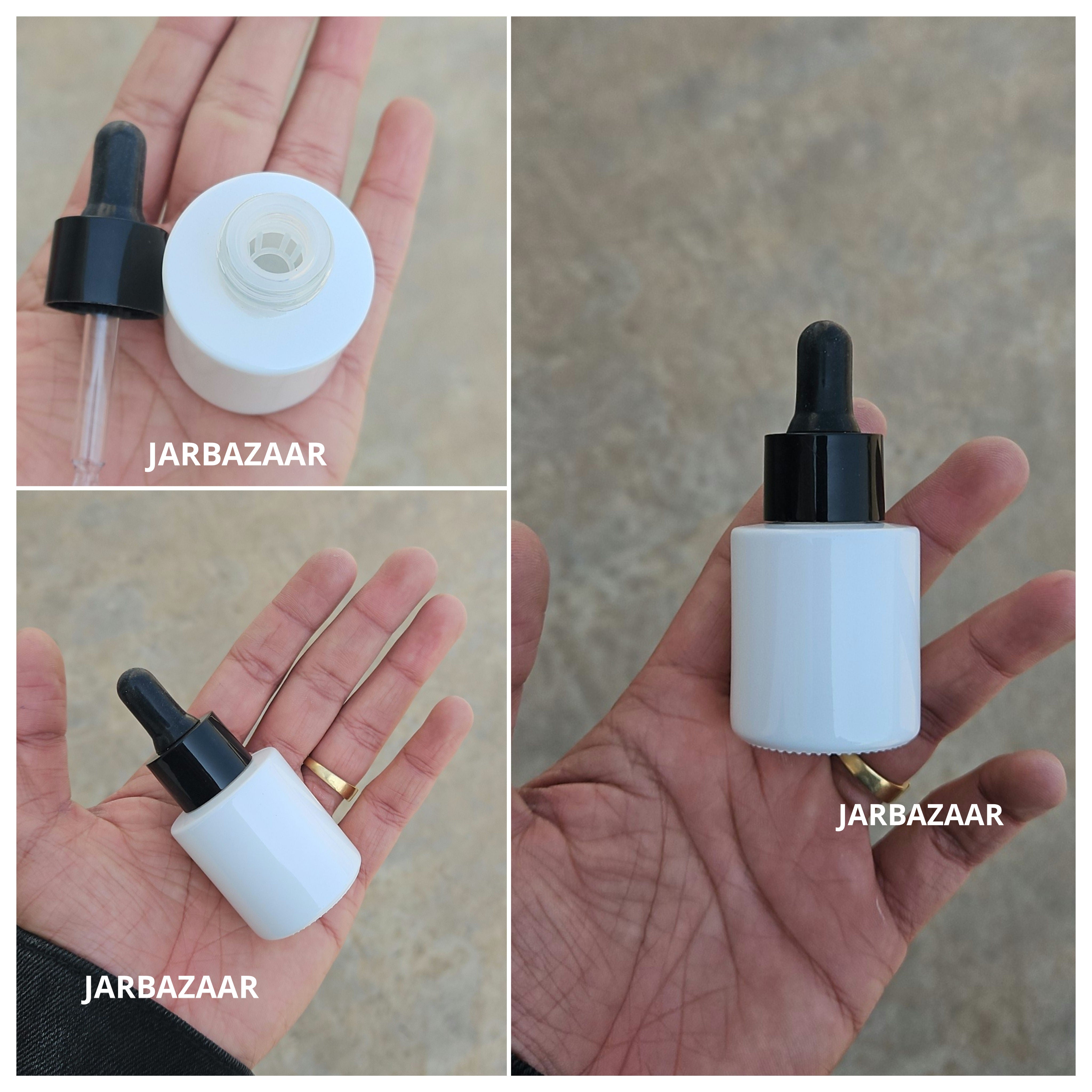 20 ML White - Flat Shoulder Dropper Bottle