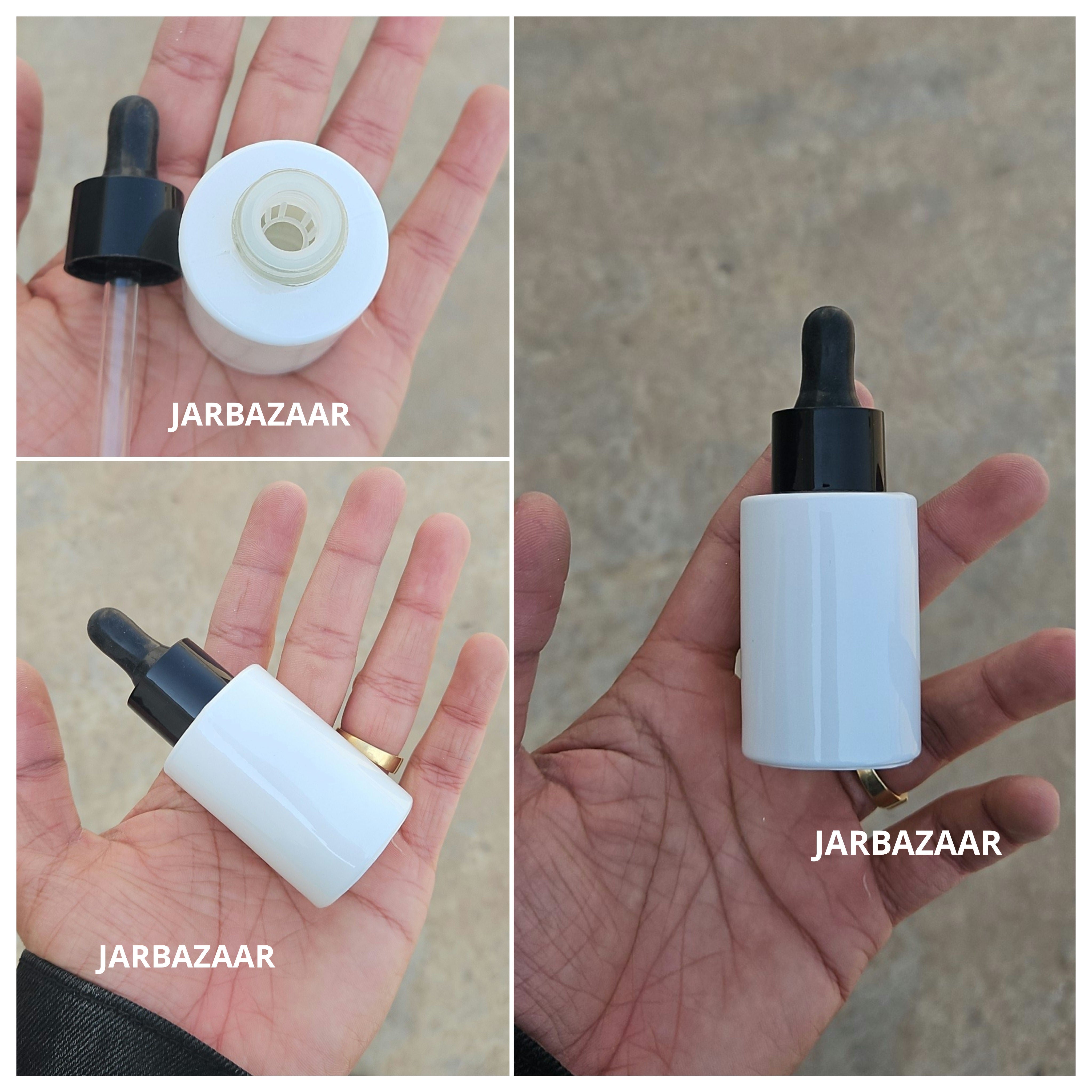 30 ML White - Flat Shoulder Dropper Bottle