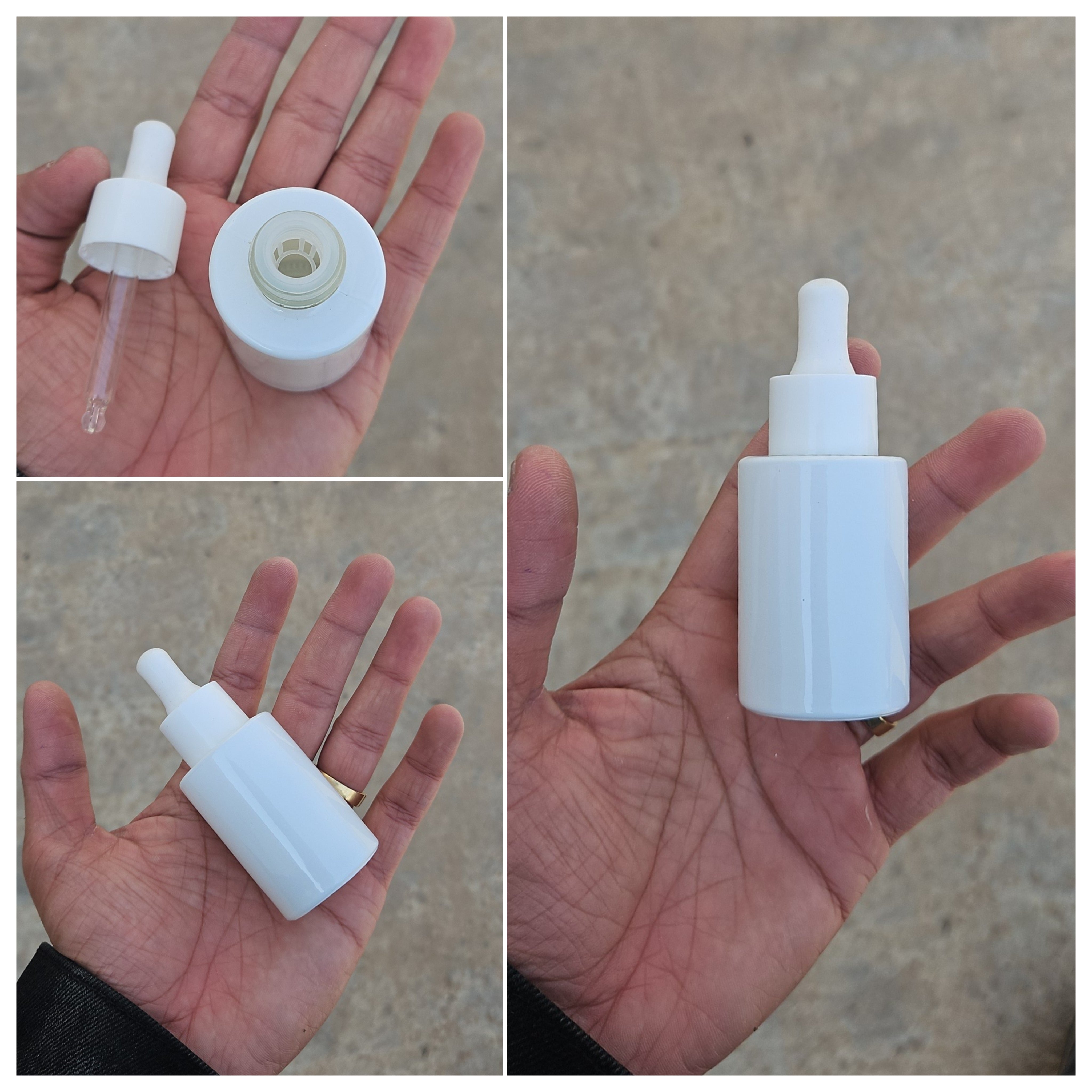 30 ML White - Flat Shoulder Dropper Bottle