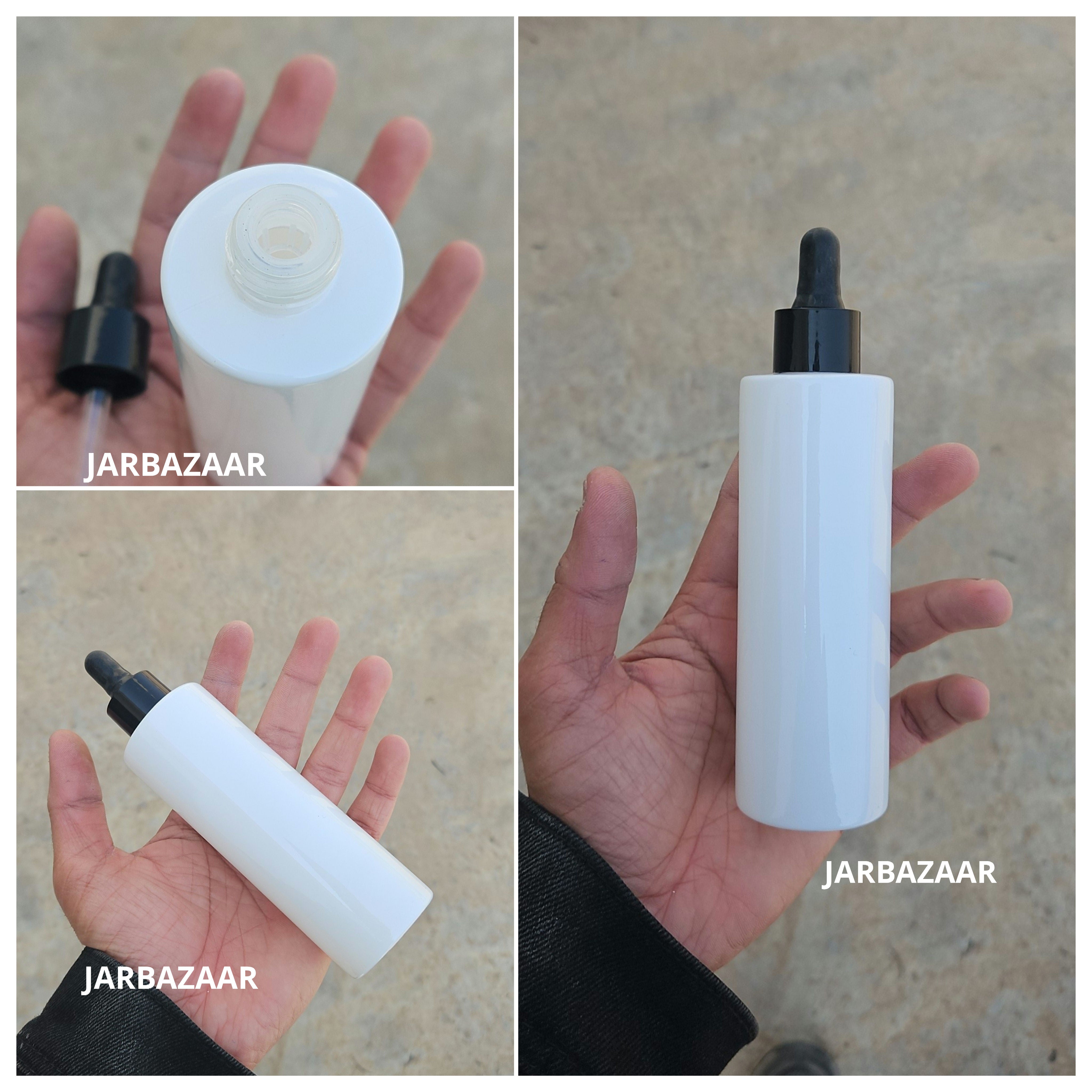 100 ML White - Flat Shoulder Dropper Bottle