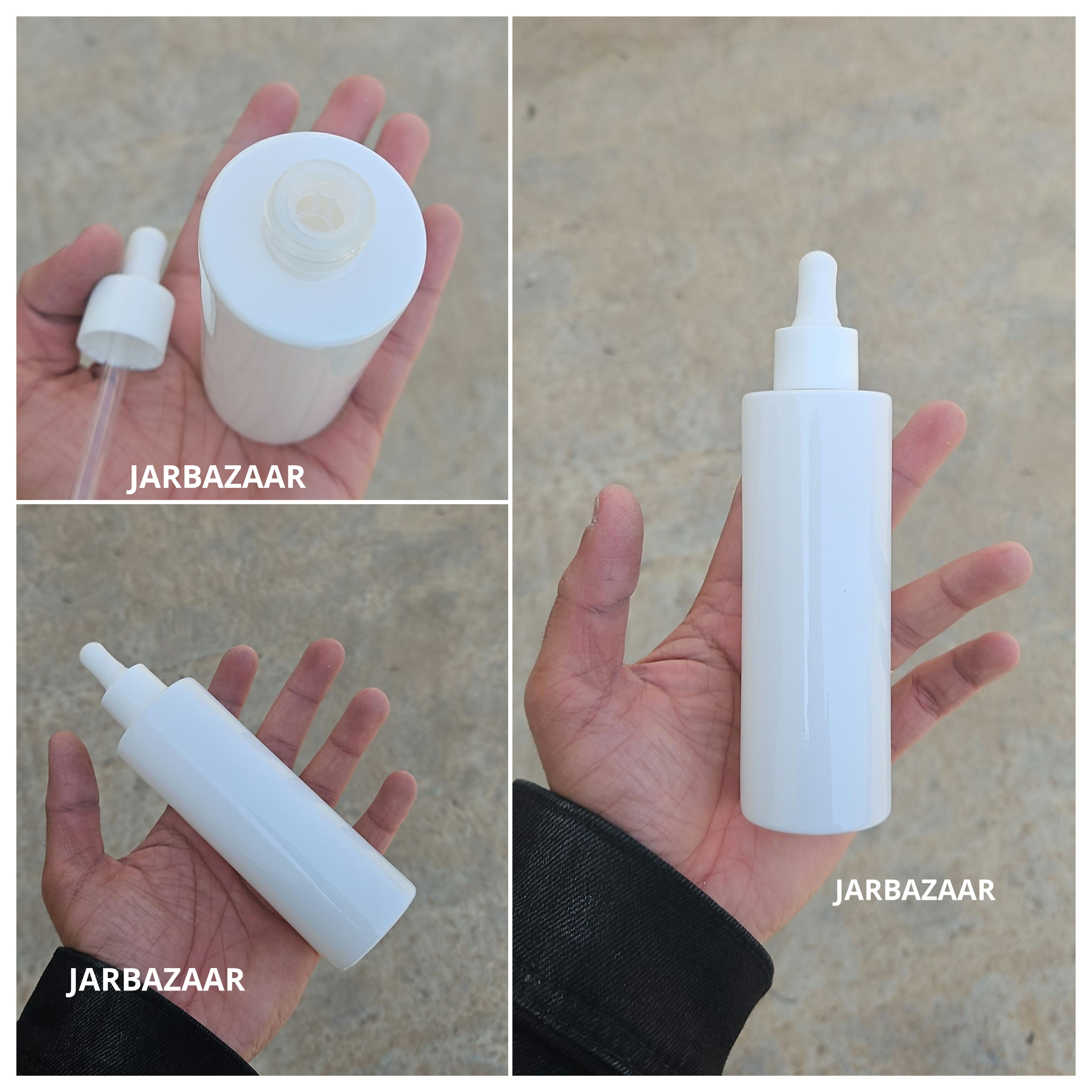 100 ML White - Flat Shoulder Dropper Bottle