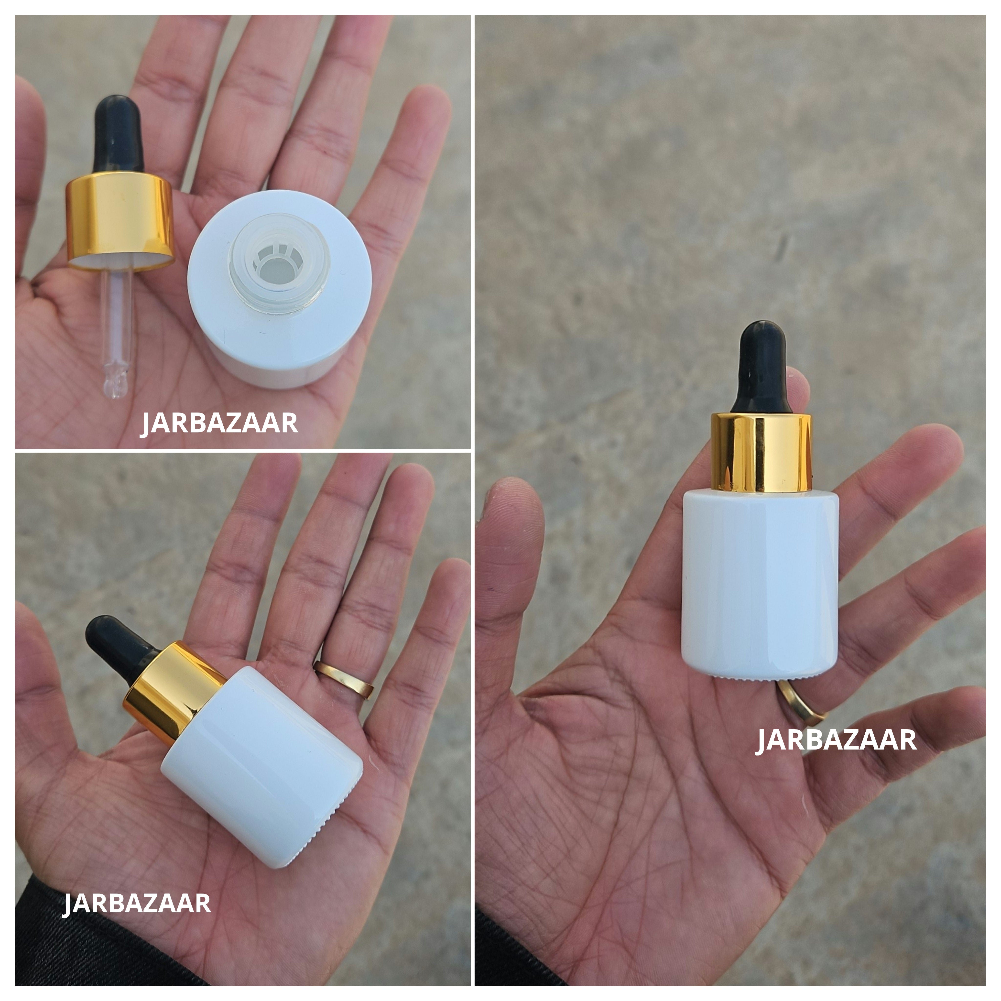 20 ML White - Flat Shoulder Dropper Bottle