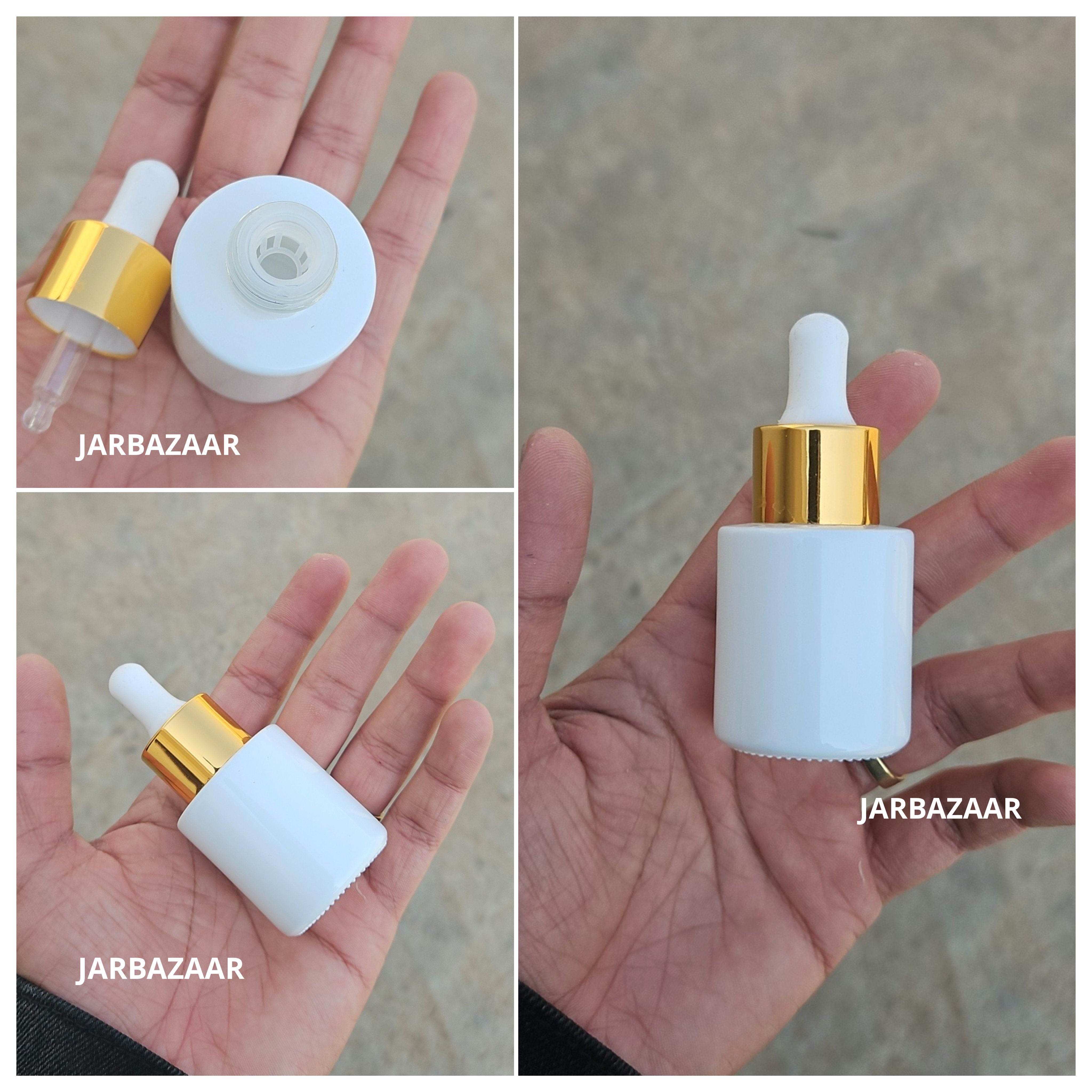 20 ML White - Flat Shoulder Dropper Bottle