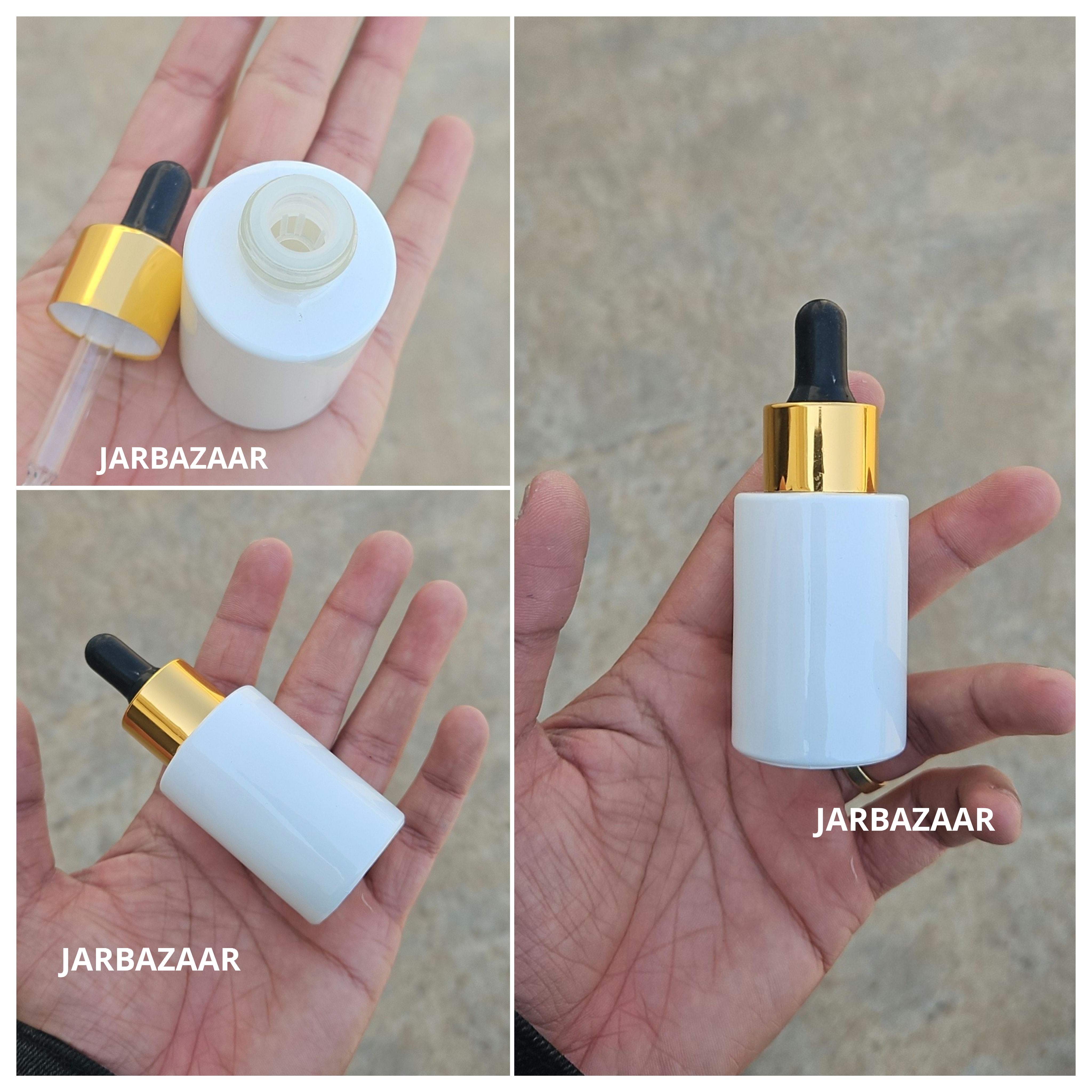 30 ML White - Flat Shoulder Dropper Bottle