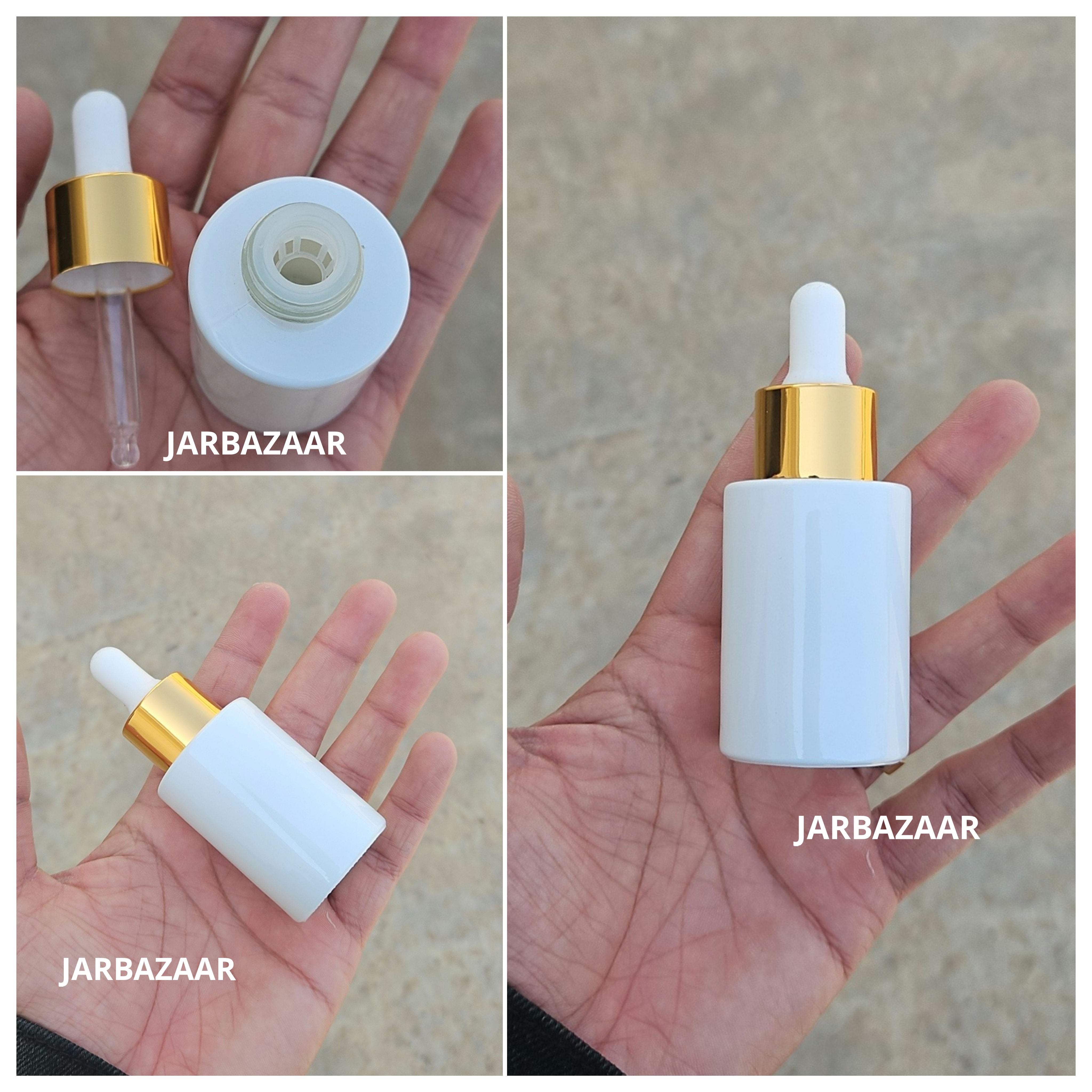 30 ML White - Flat Shoulder Dropper Bottle
