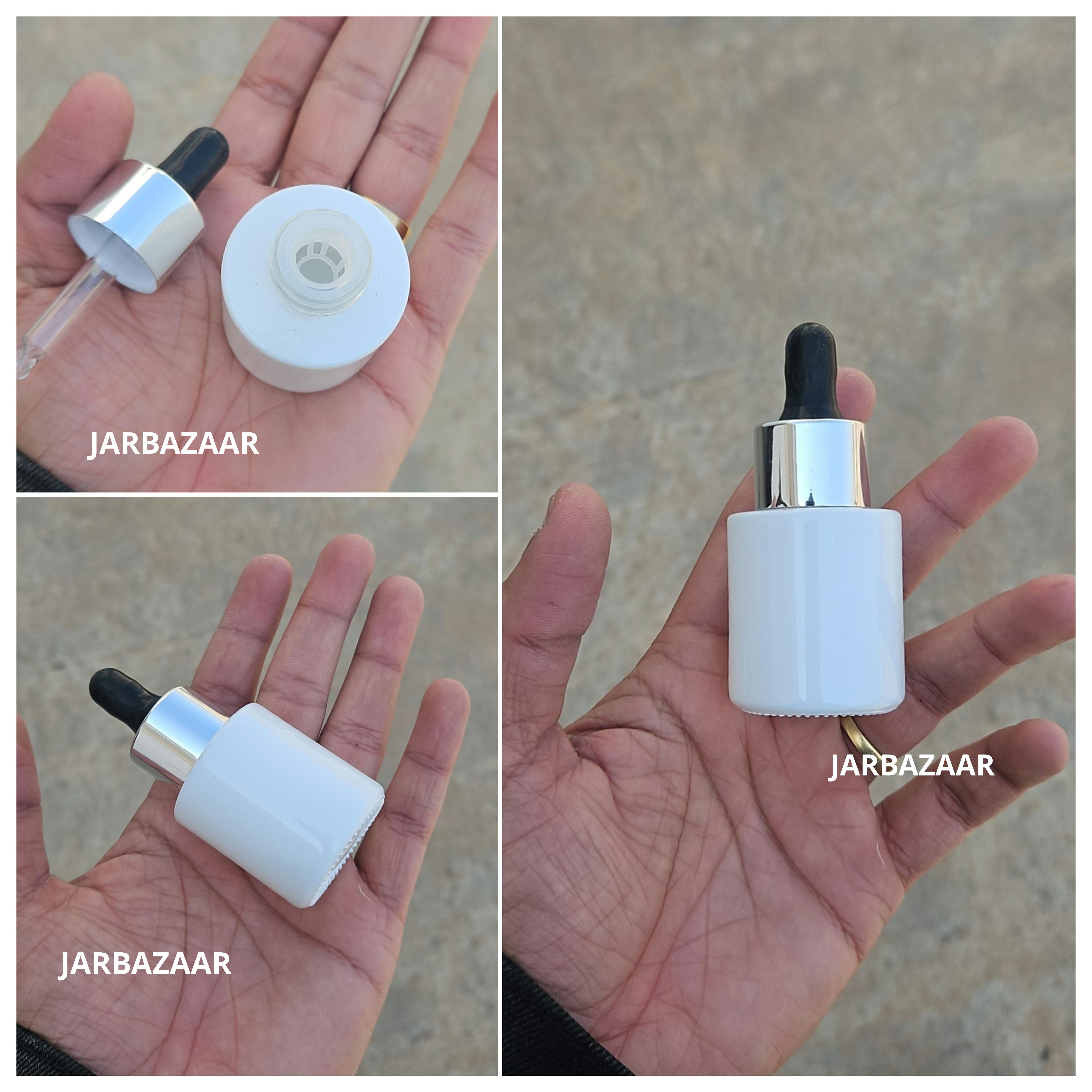 20 ML White - Flat Shoulder Dropper Bottle