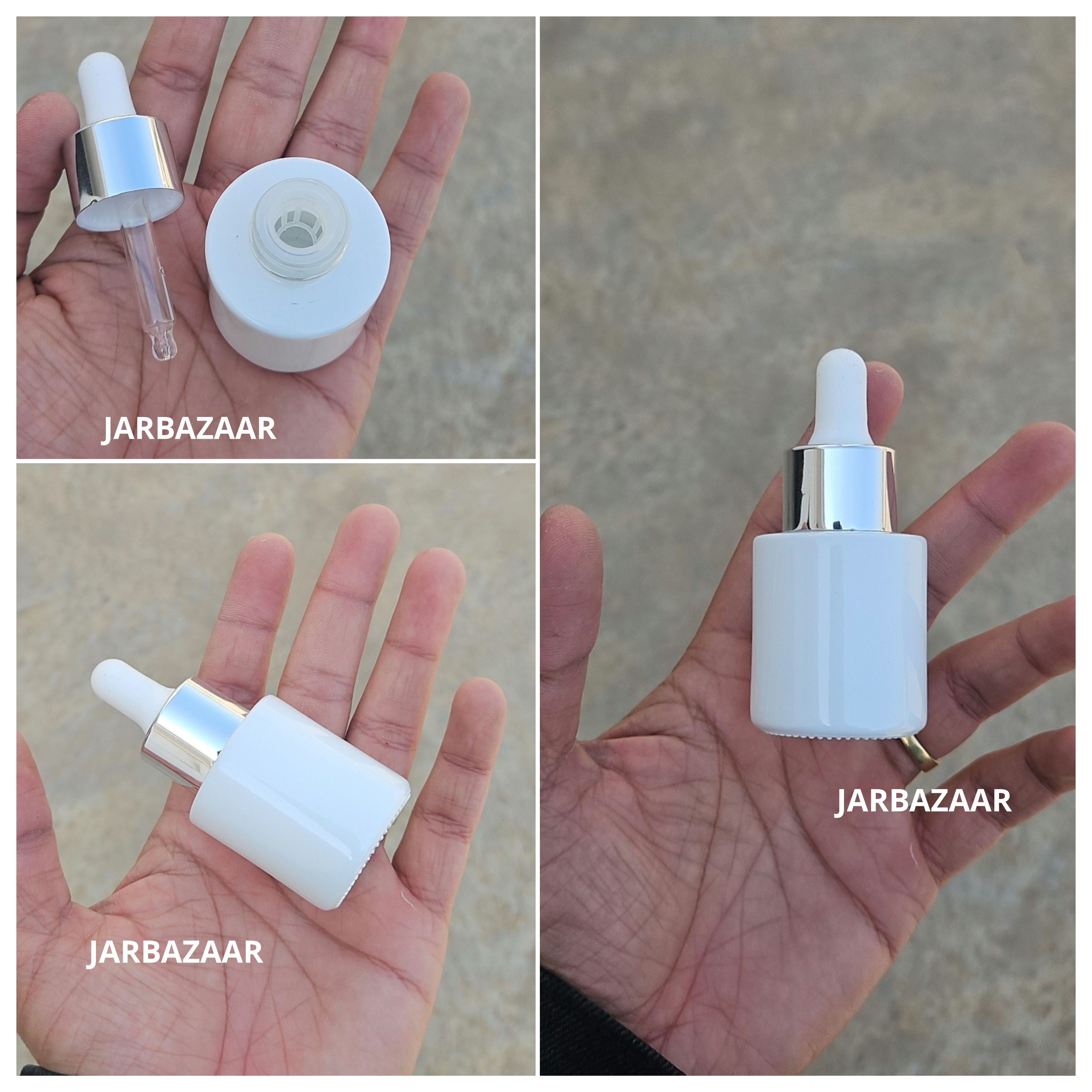 20 ML White - Flat Shoulder Dropper Bottle