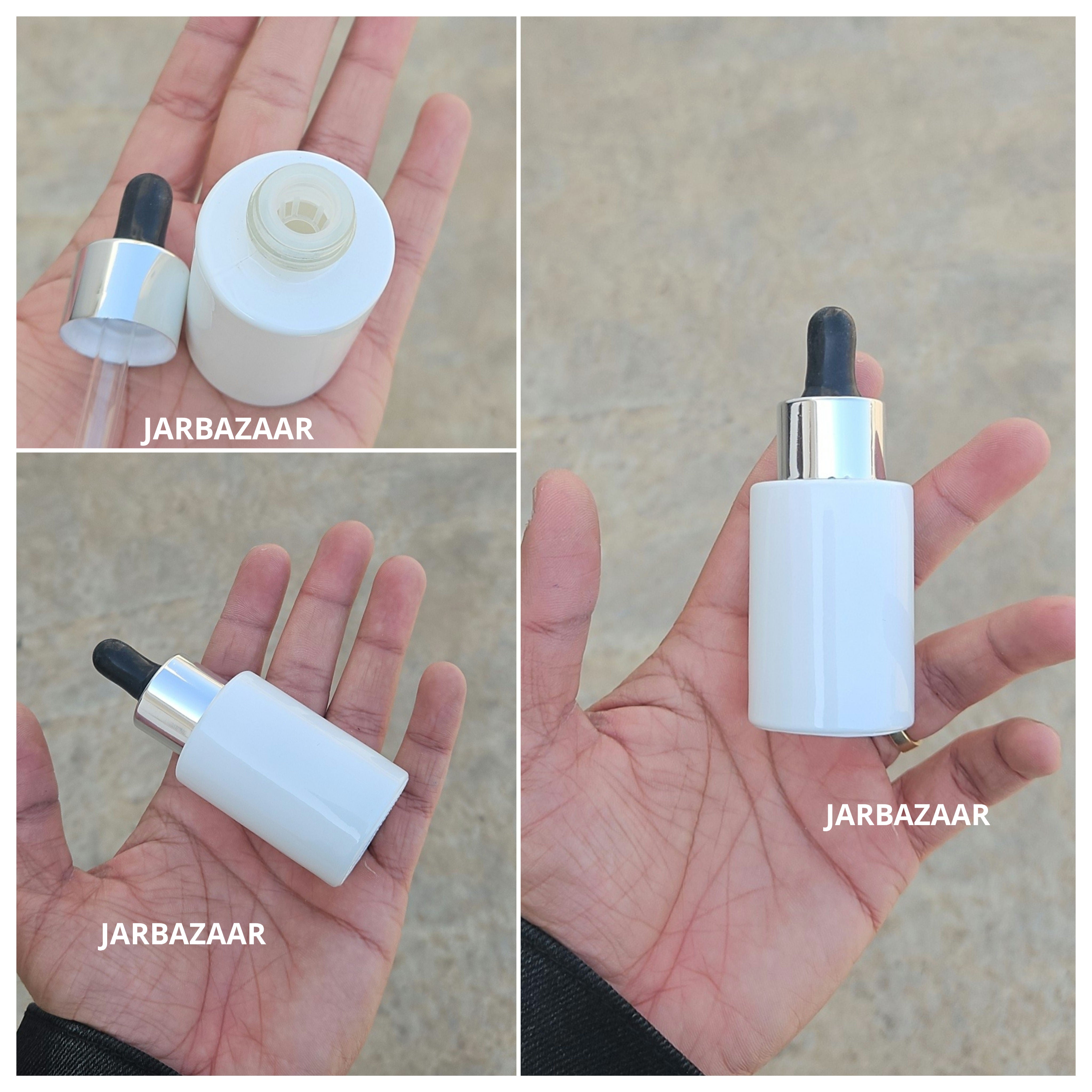 30 ML White - Flat Shoulder Dropper Bottle
