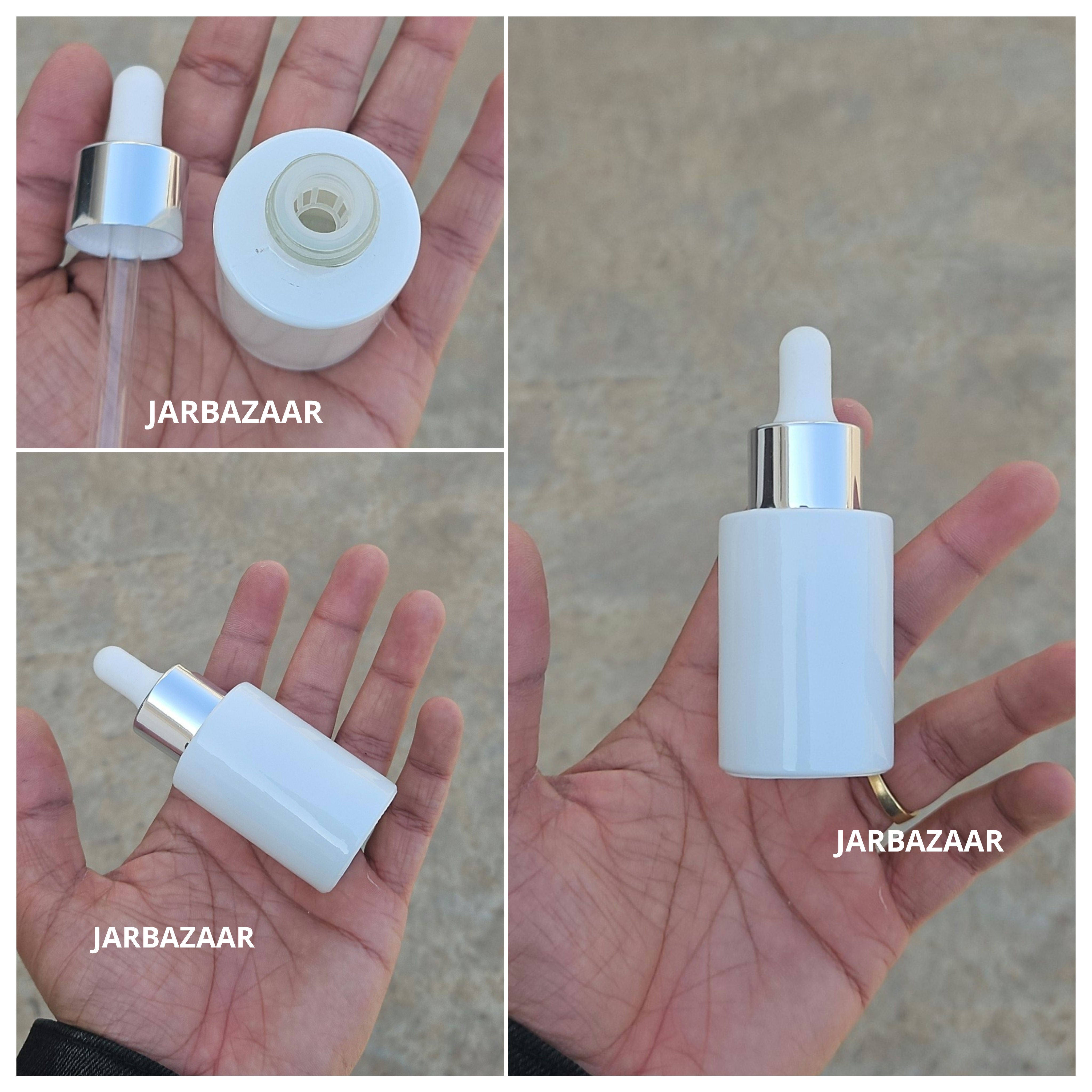 30 ML White - Flat Shoulder Dropper Bottle