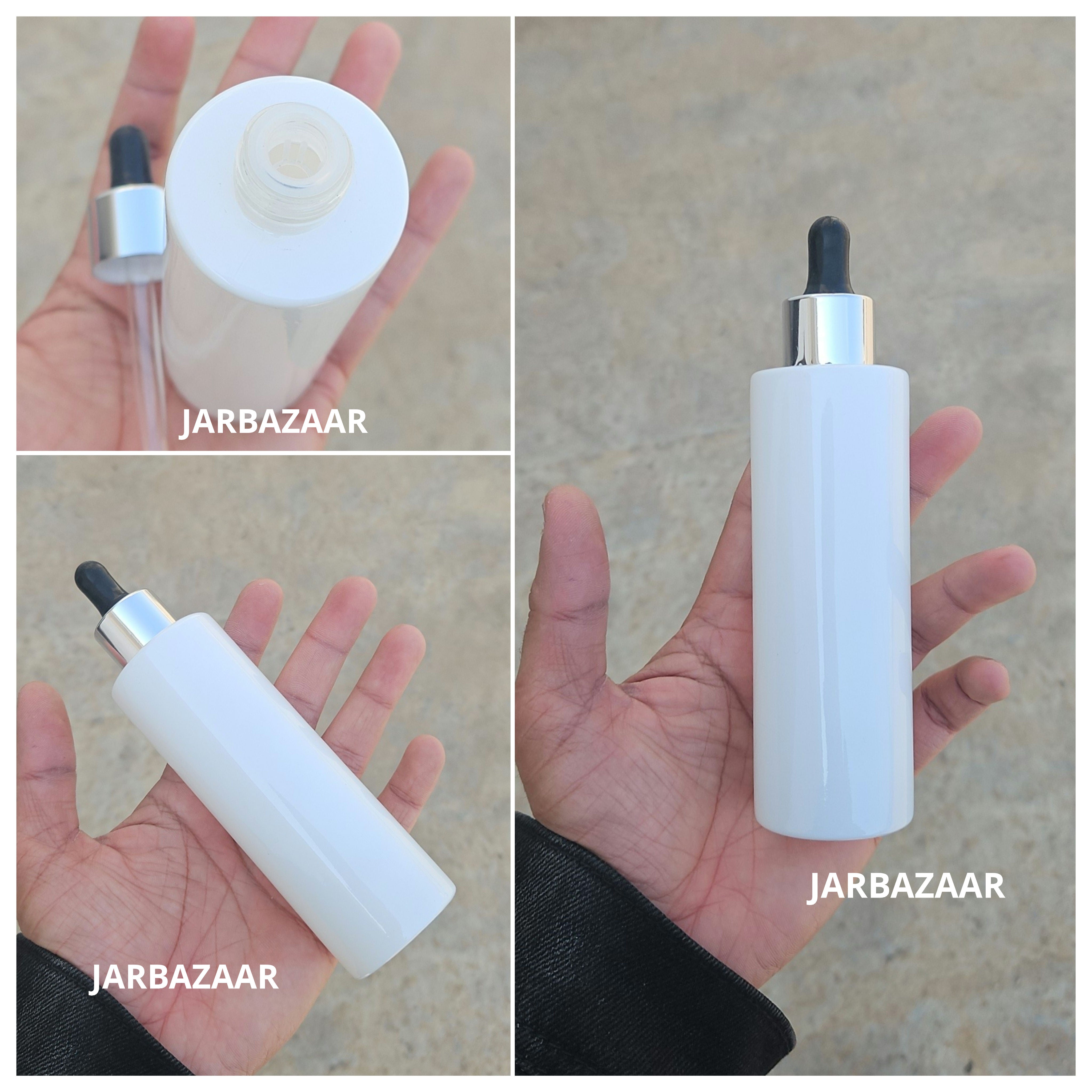 100 ML White - Flat Shoulder Dropper Bottle