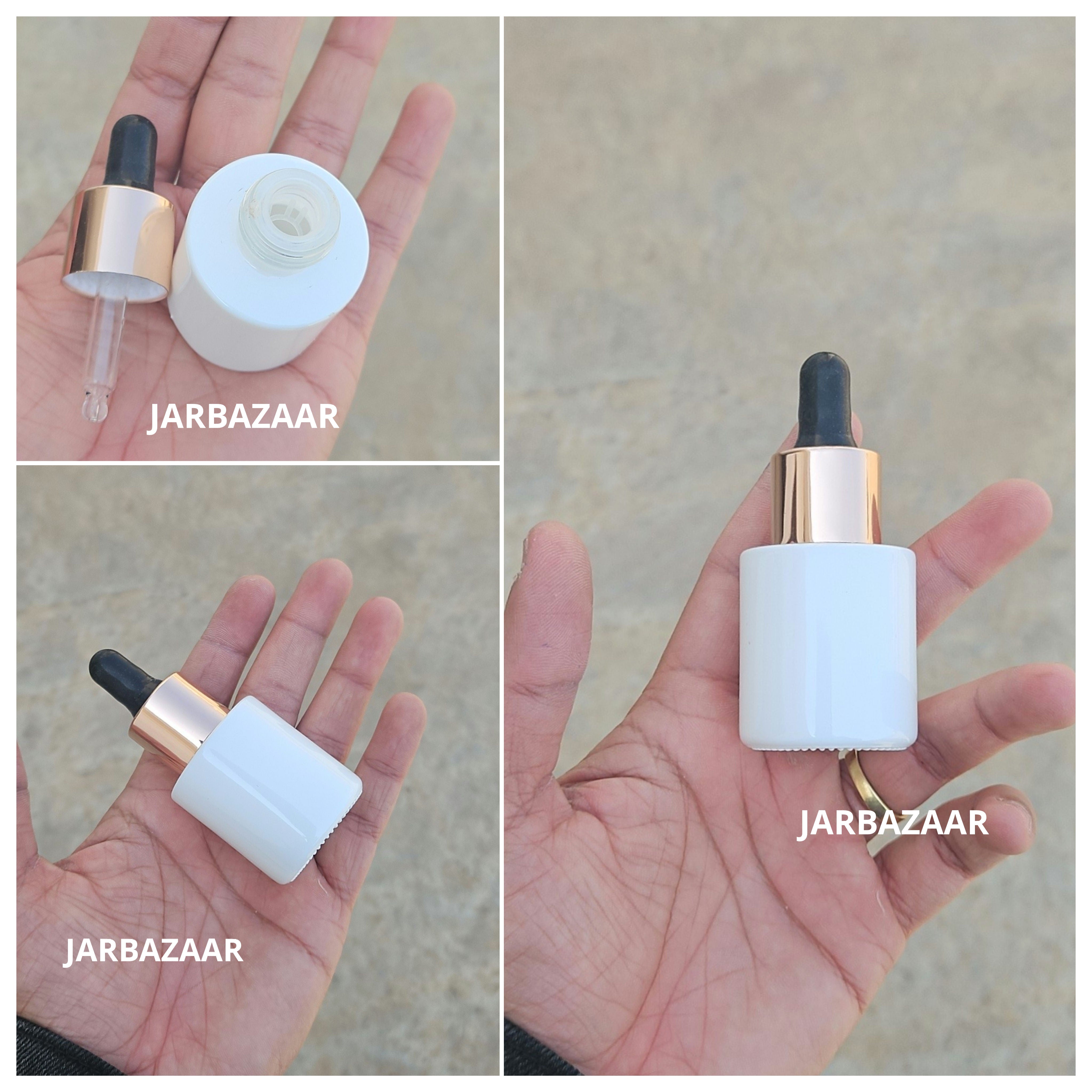 20 ML White - Flat Shoulder Dropper Bottle