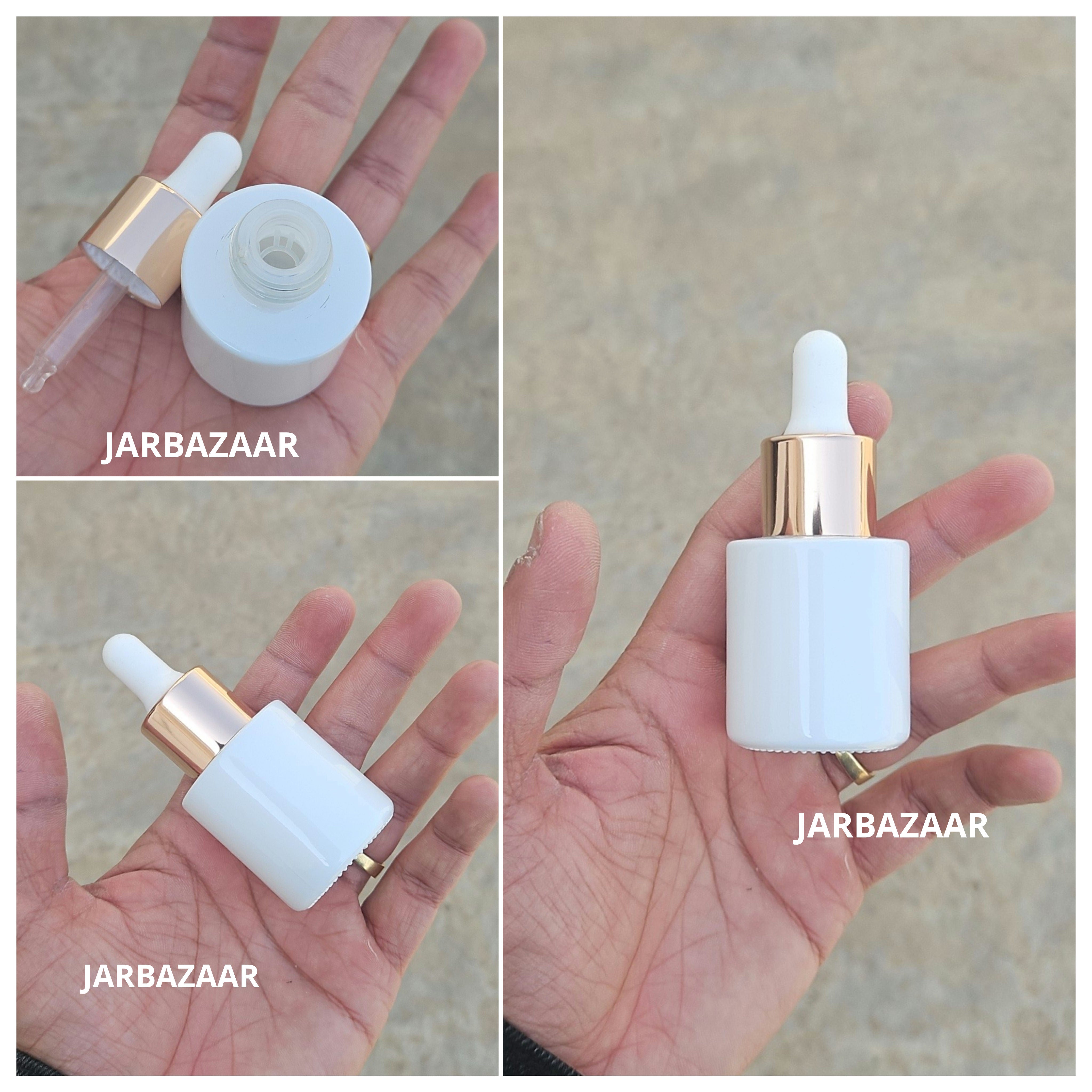 20 ML White - Flat Shoulder Dropper Bottle