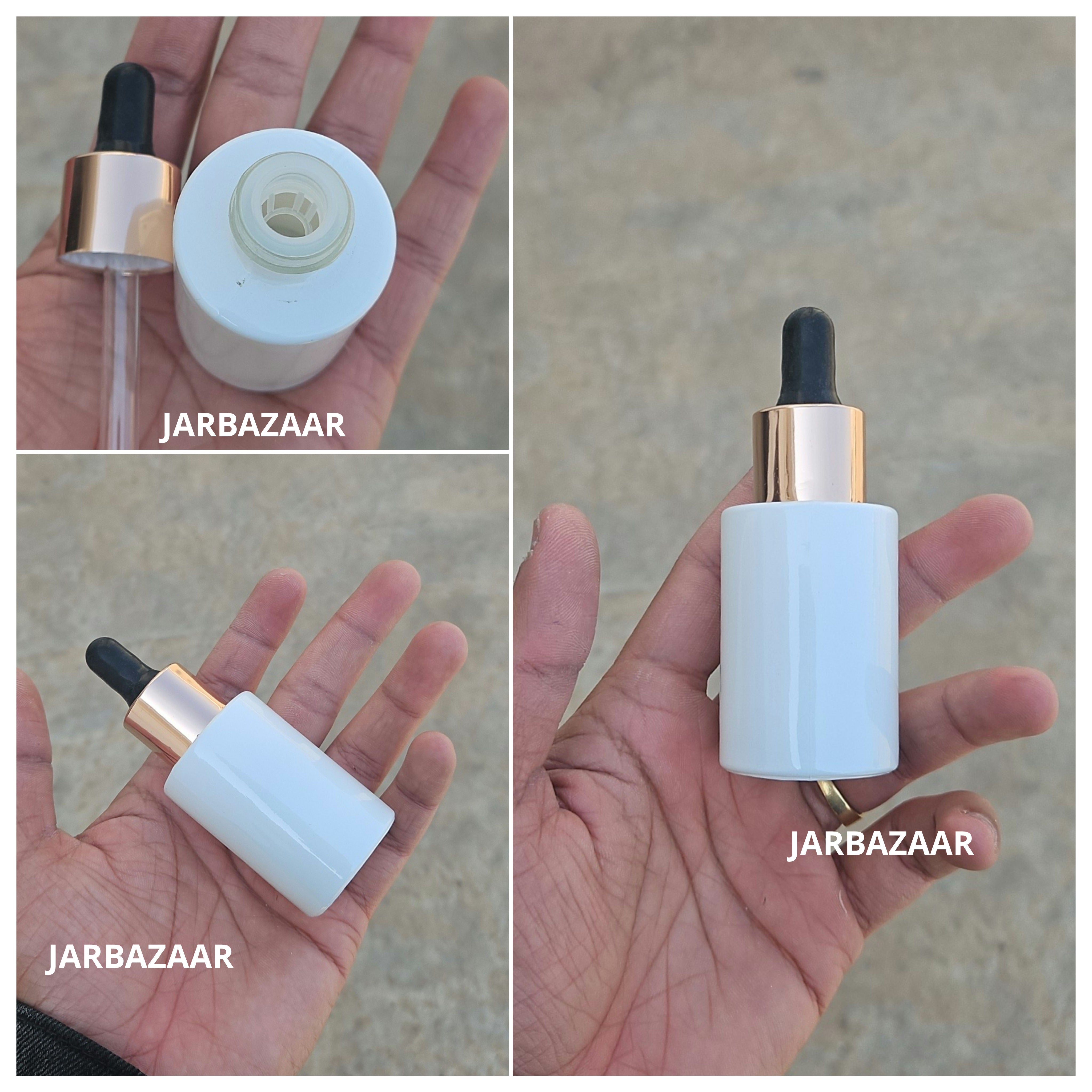 30 ML White - Flat Shoulder Dropper Bottle