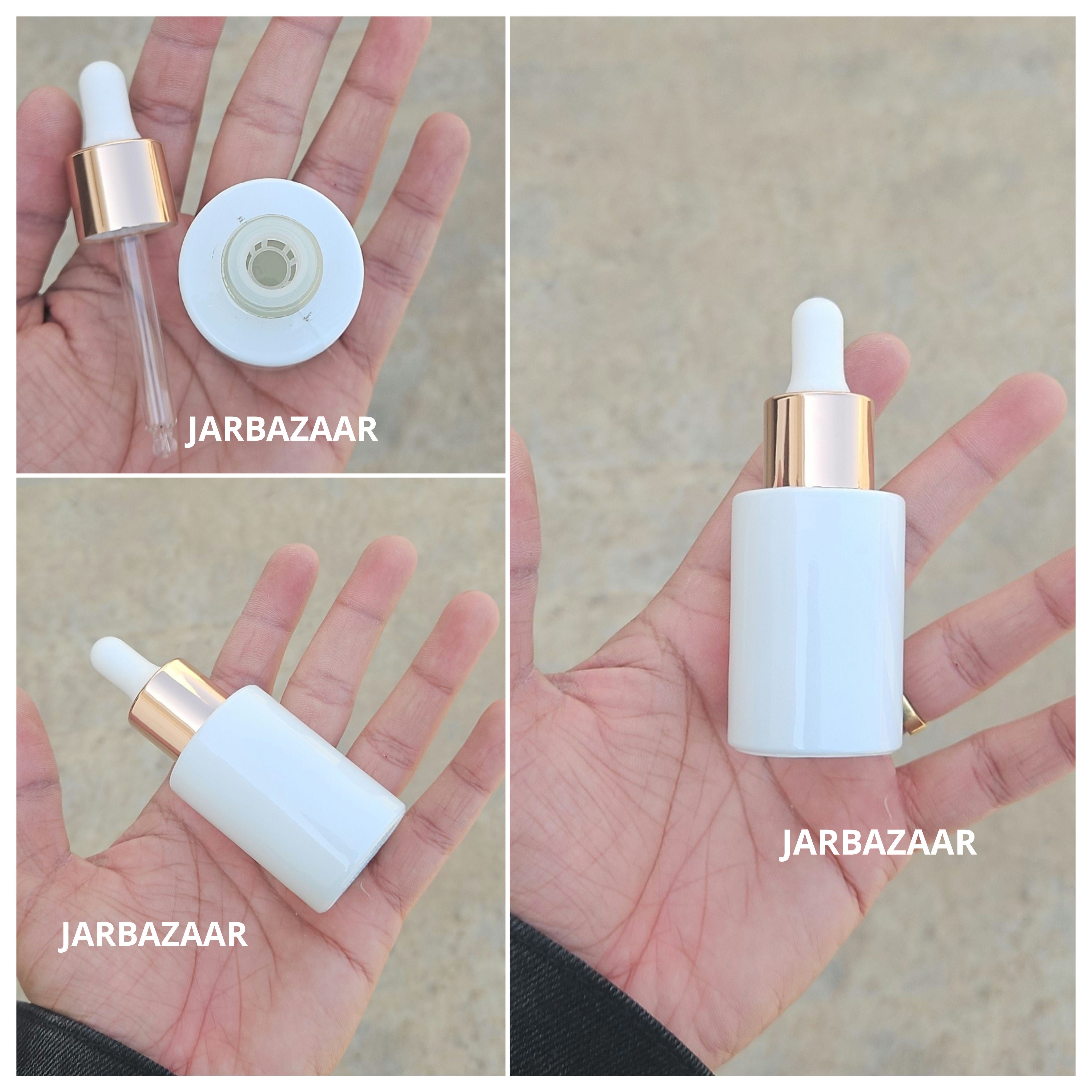 30 ML White - Flat Shoulder Dropper Bottle