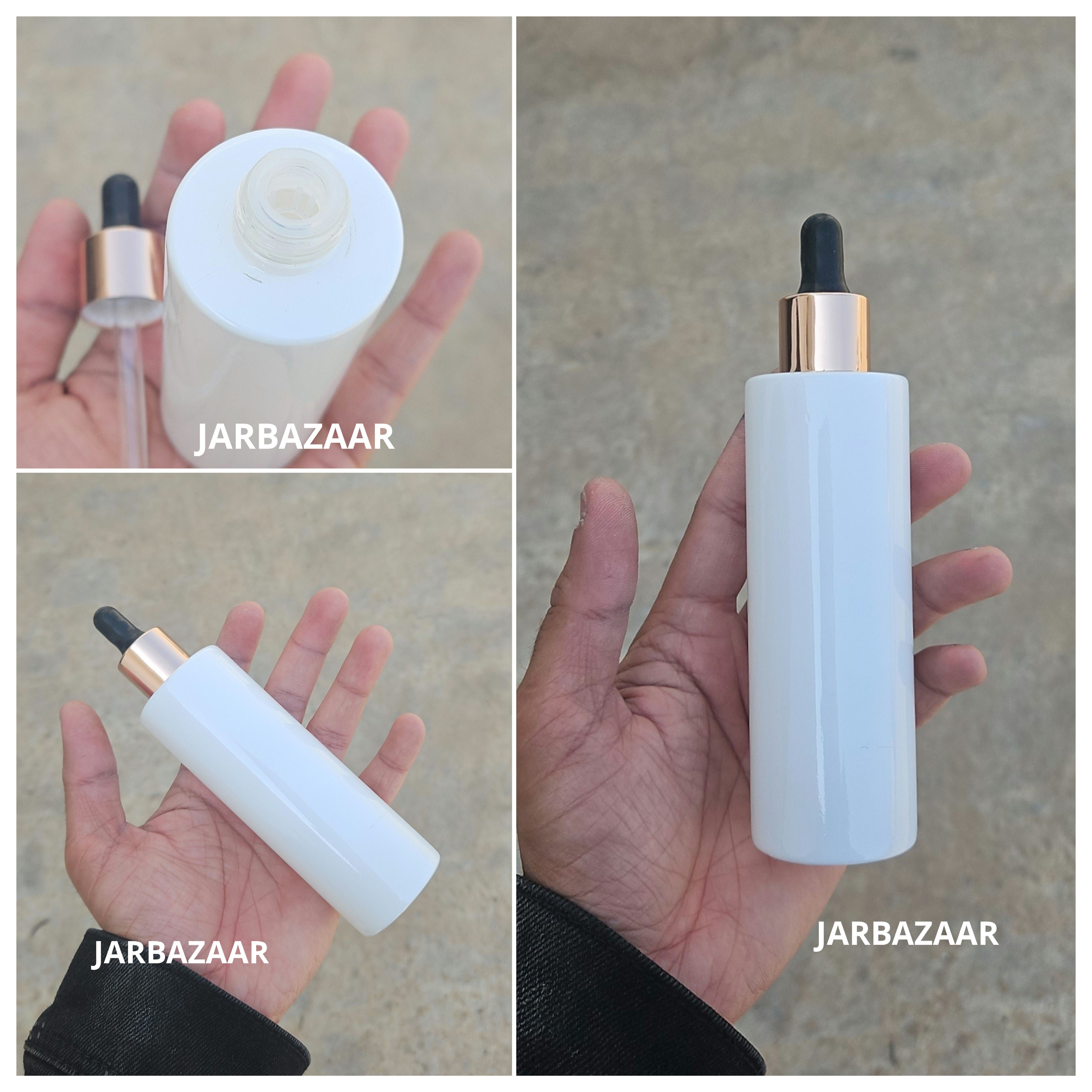 100 ML White - Flat Shoulder Dropper Bottle
