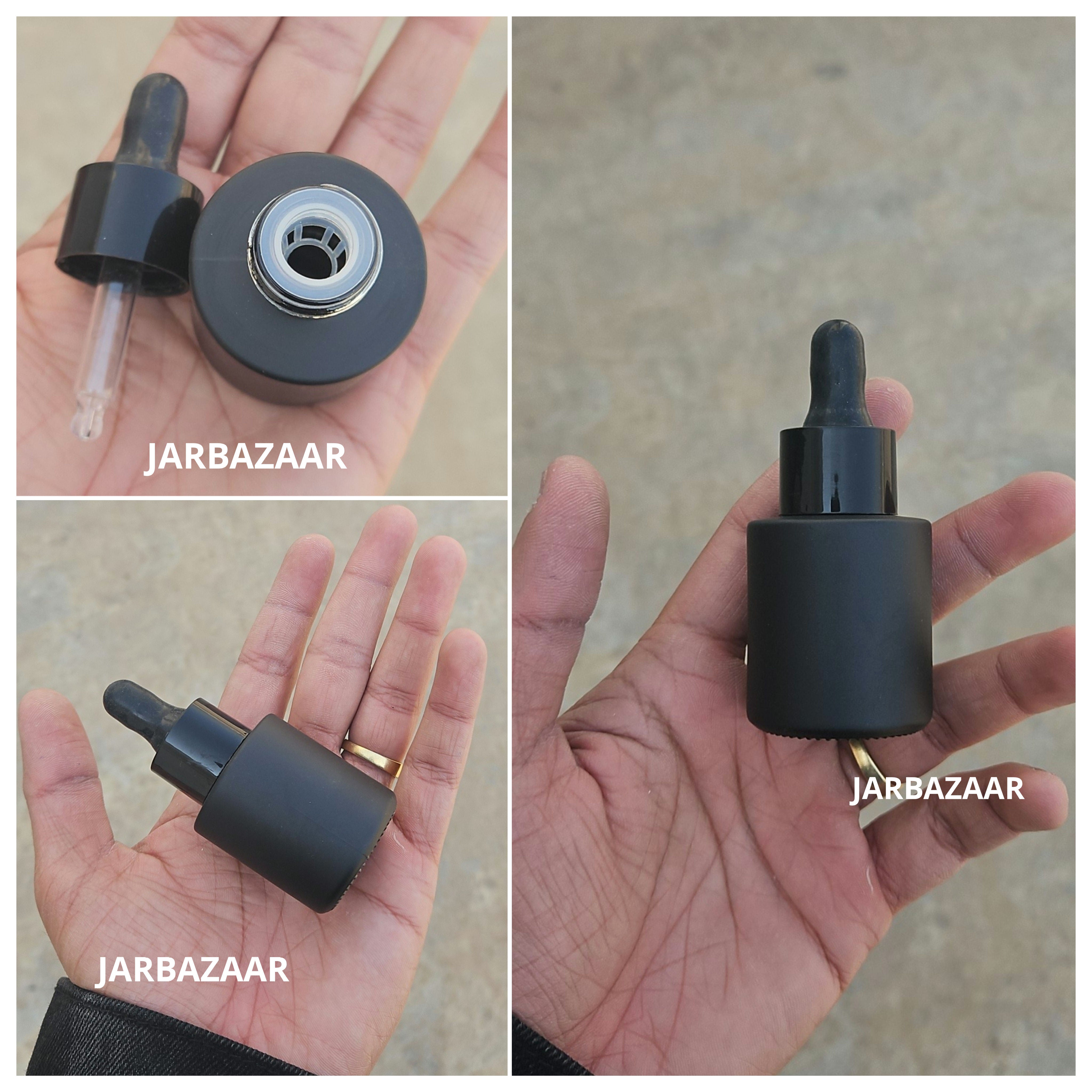 20 ML Matt Black - Flat Shoulder Dropper Bottle
