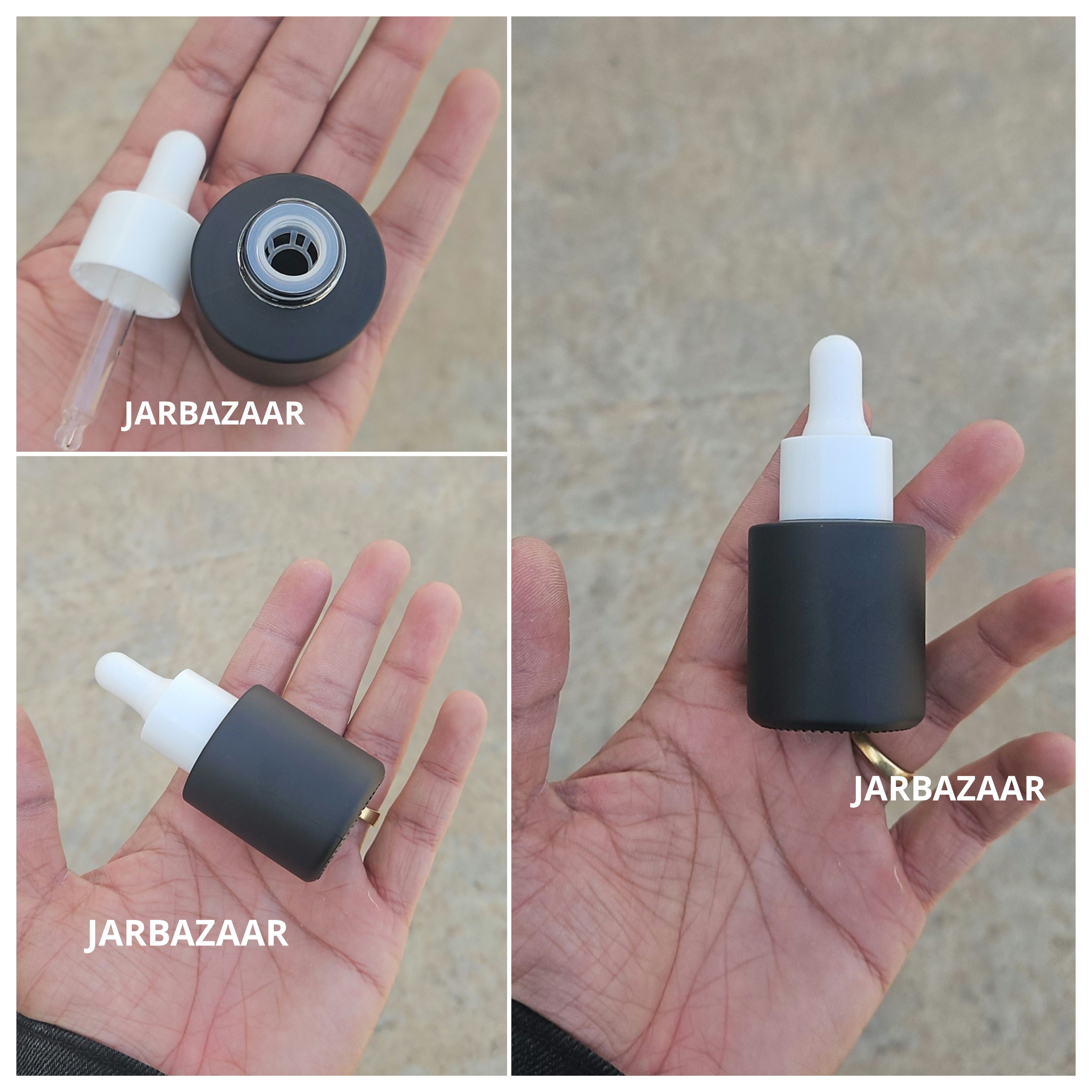 20 ML Matt Black - Flat Shoulder Dropper Bottle