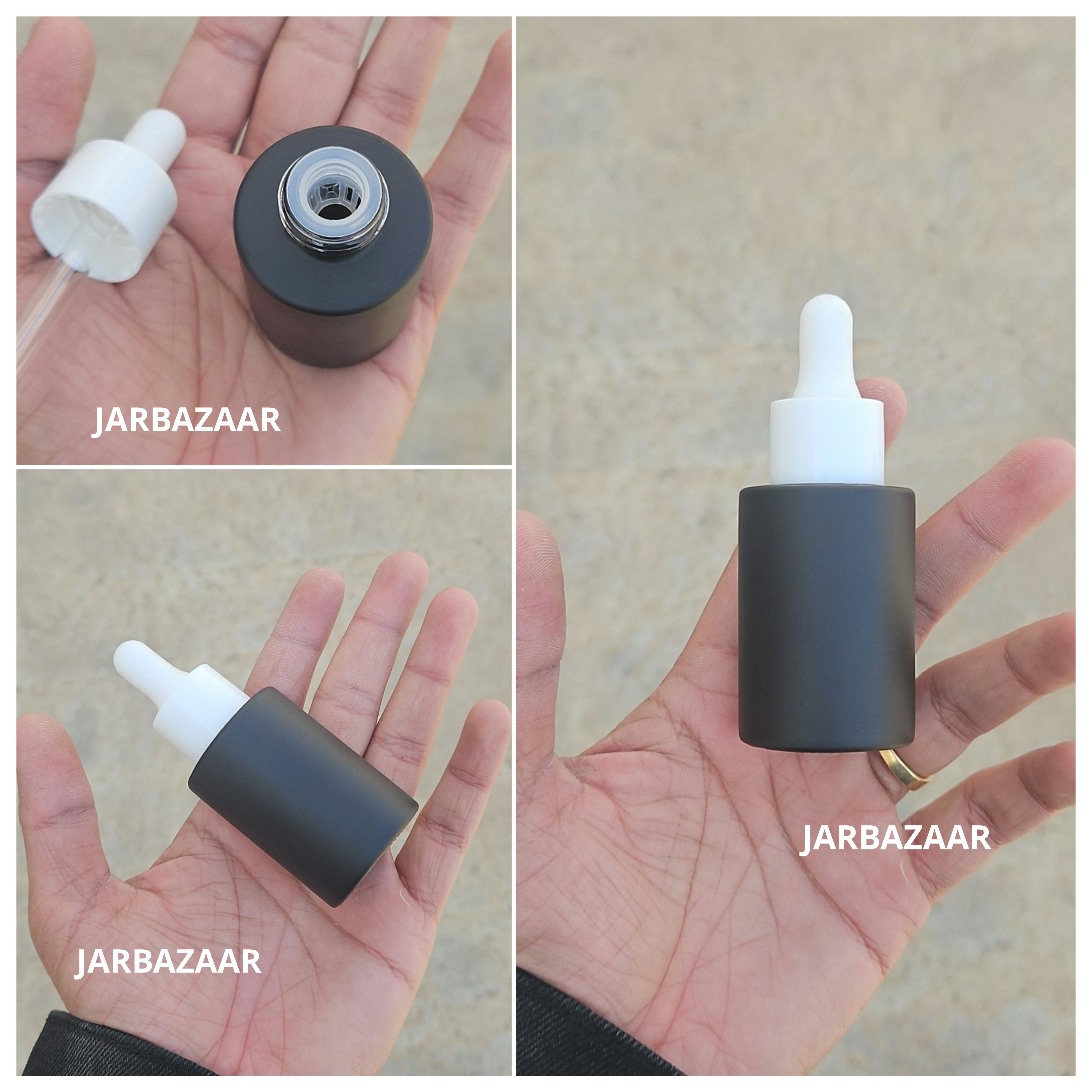 30 ML Matt Black - Flat Shoulder Dropper Bottle